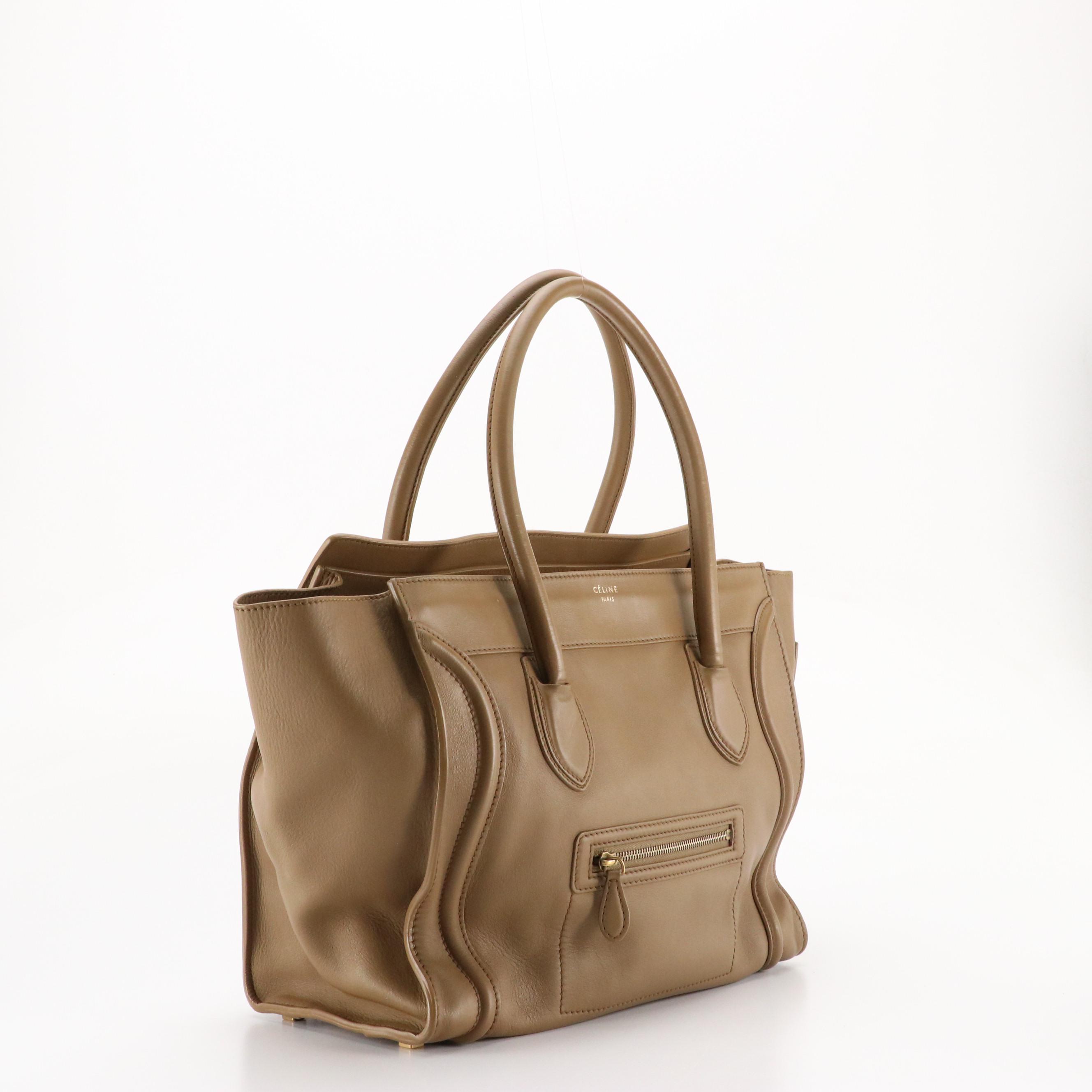 Céline Calfskin Leather Luggage Tote
