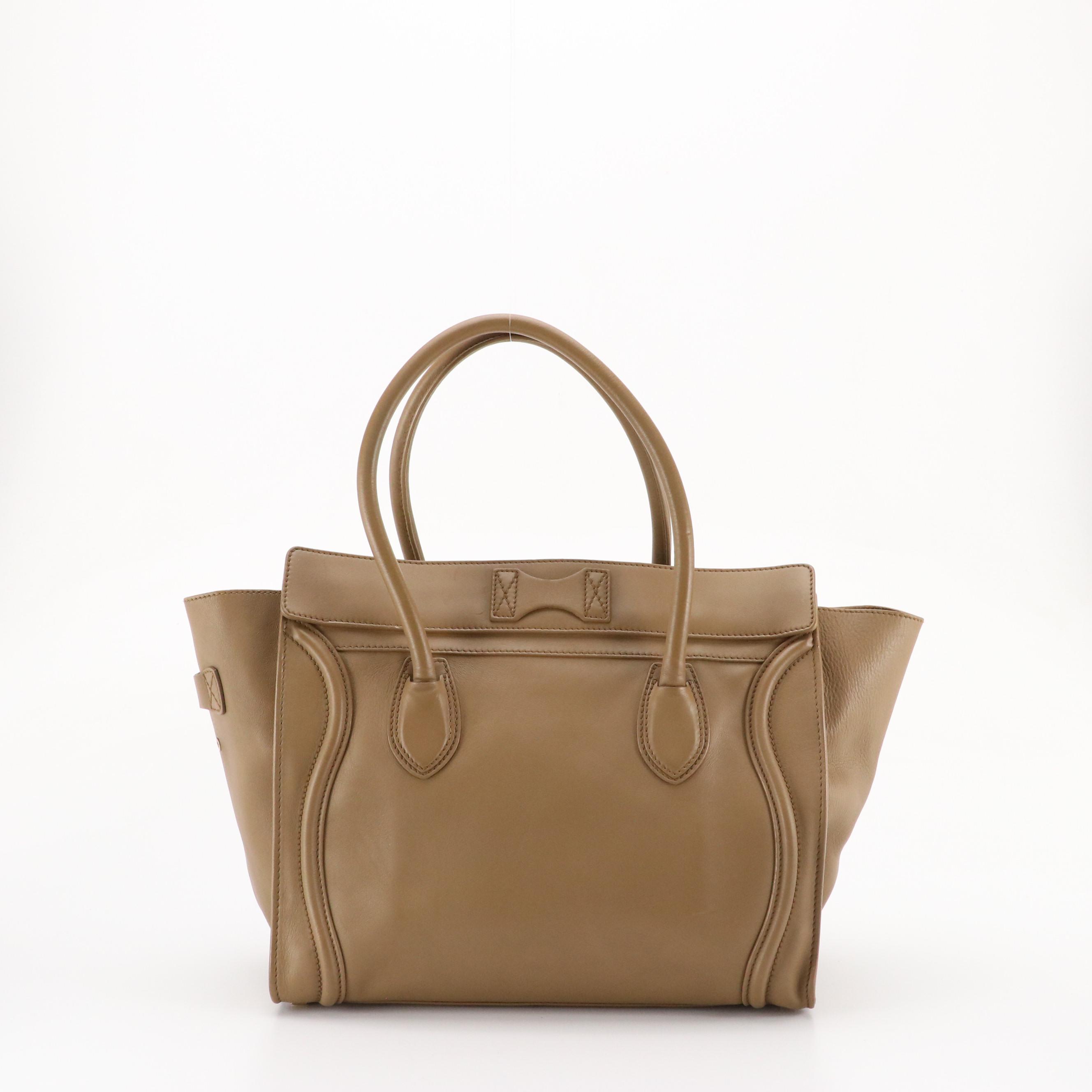Céline Calfskin Leather Luggage Tote
