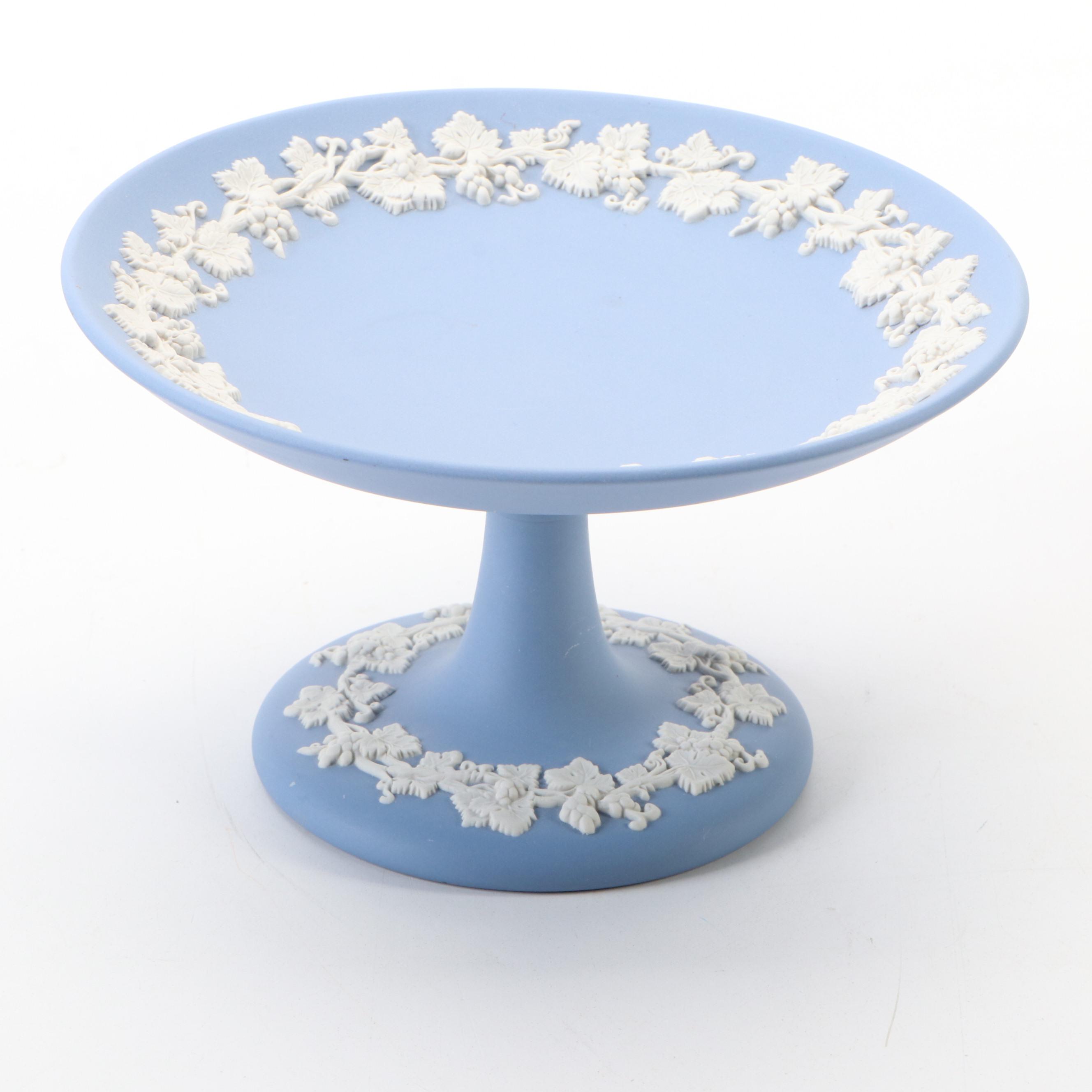 Wedgwood Queensware Footed Vase and Jasperware Candy Dish