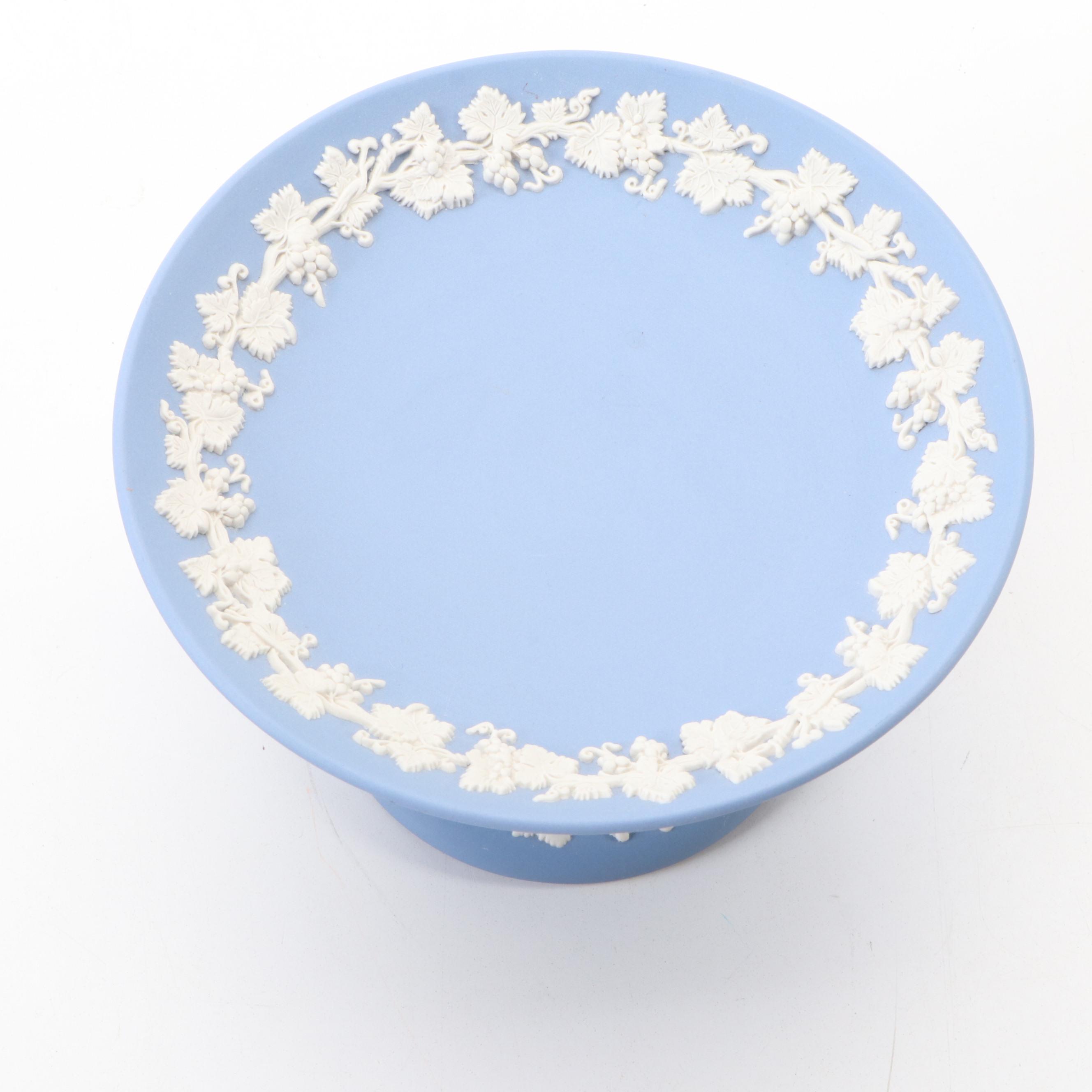 Wedgwood Queensware Footed Vase and Jasperware Candy Dish