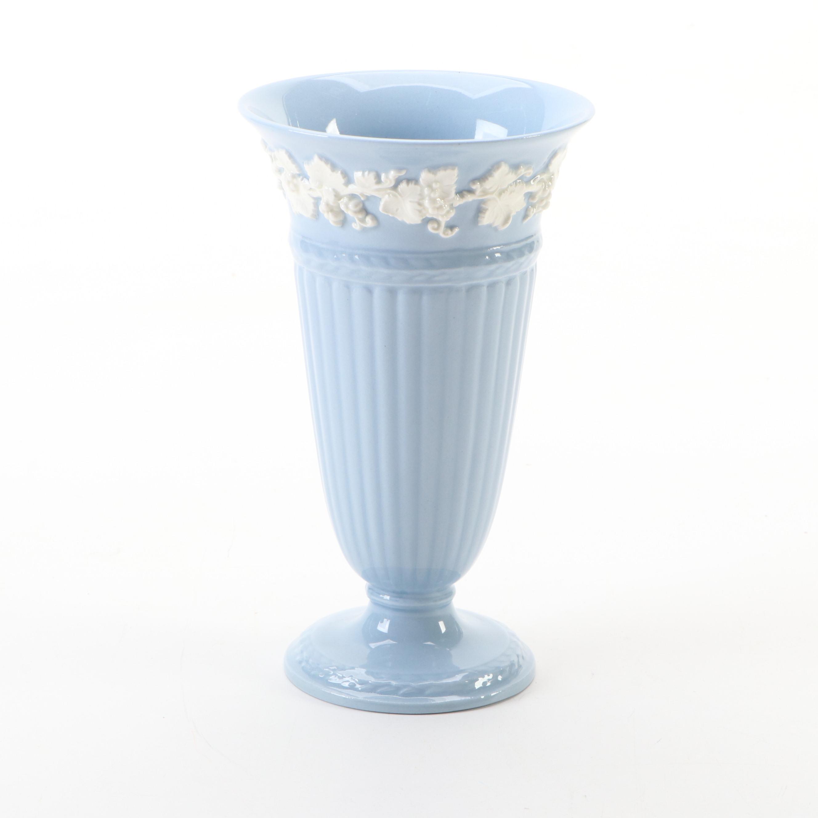 Wedgwood Queensware Footed Vase and Jasperware Candy Dish