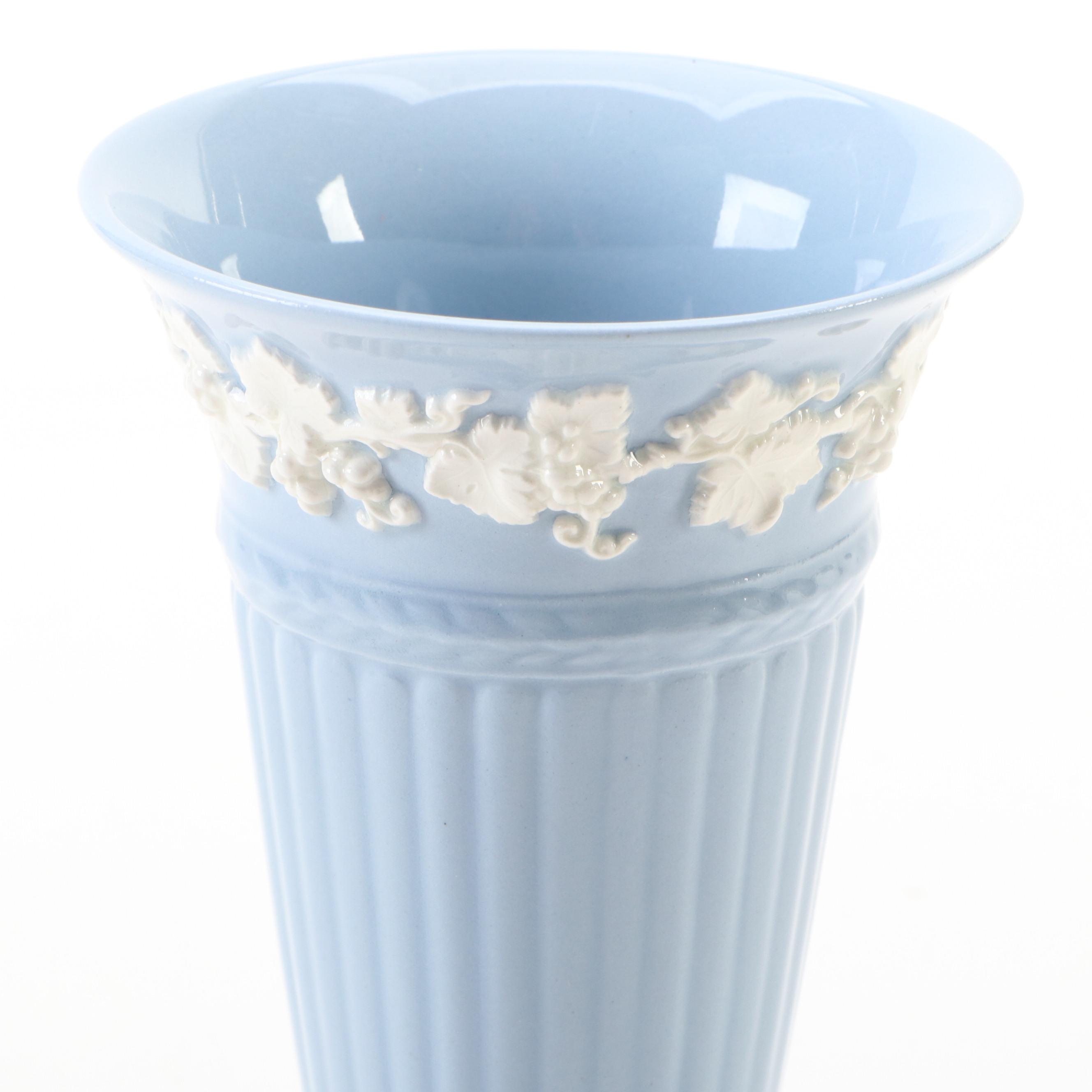 Wedgwood Queensware Footed Vase and Jasperware Candy Dish