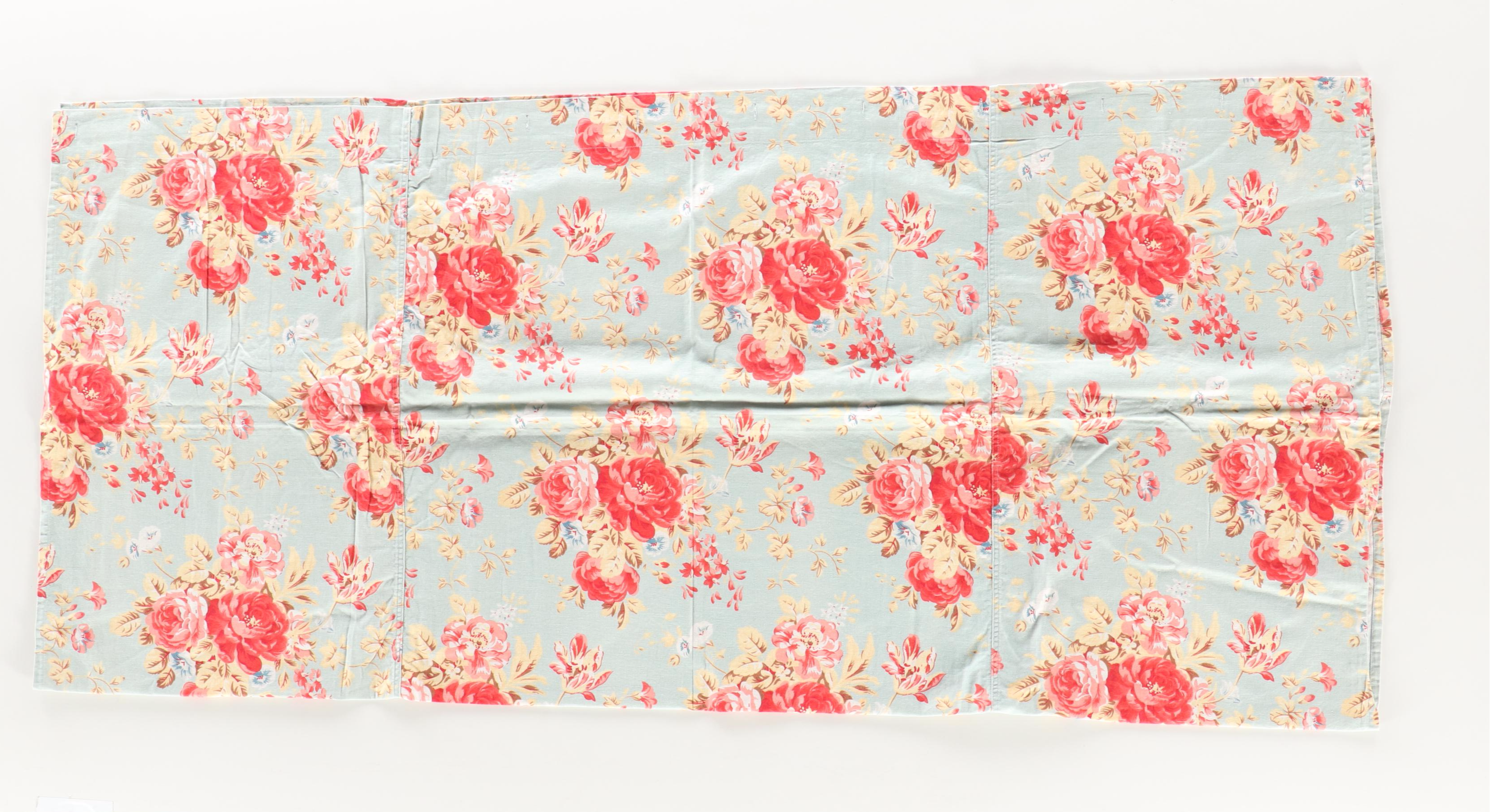 Pottery Barn Cotton Quilt and Shams, Bolster Cover with King Size Bed Skirt