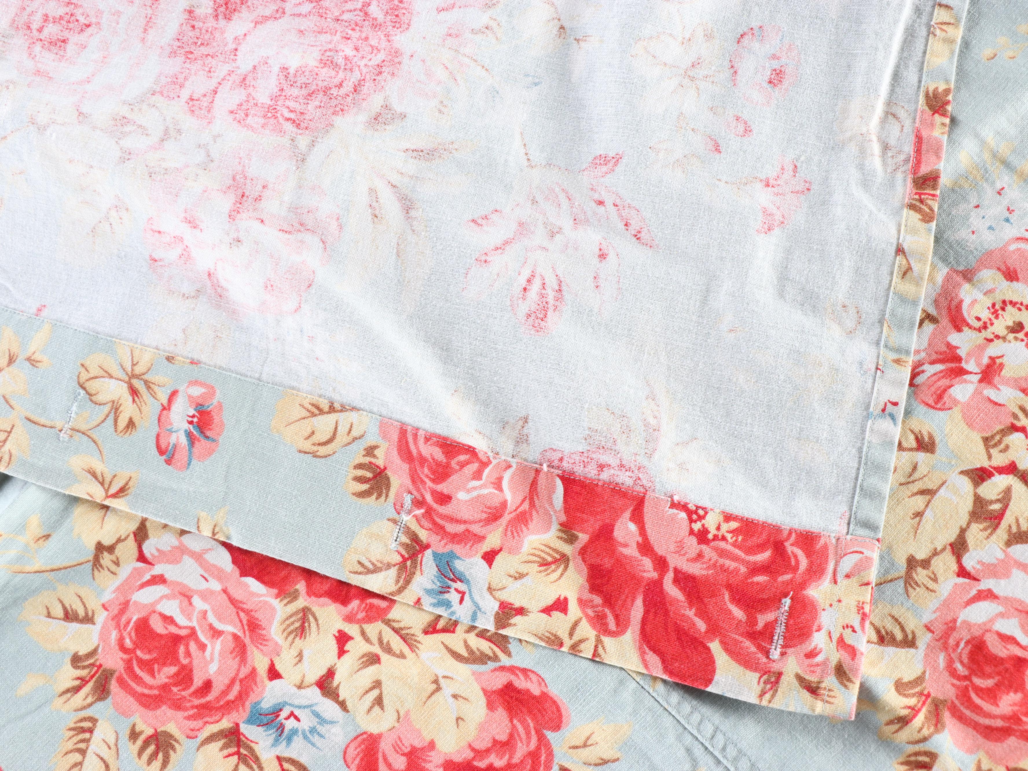 Pottery Barn Cotton Quilt and Shams, Bolster Cover with King Size Bed Skirt