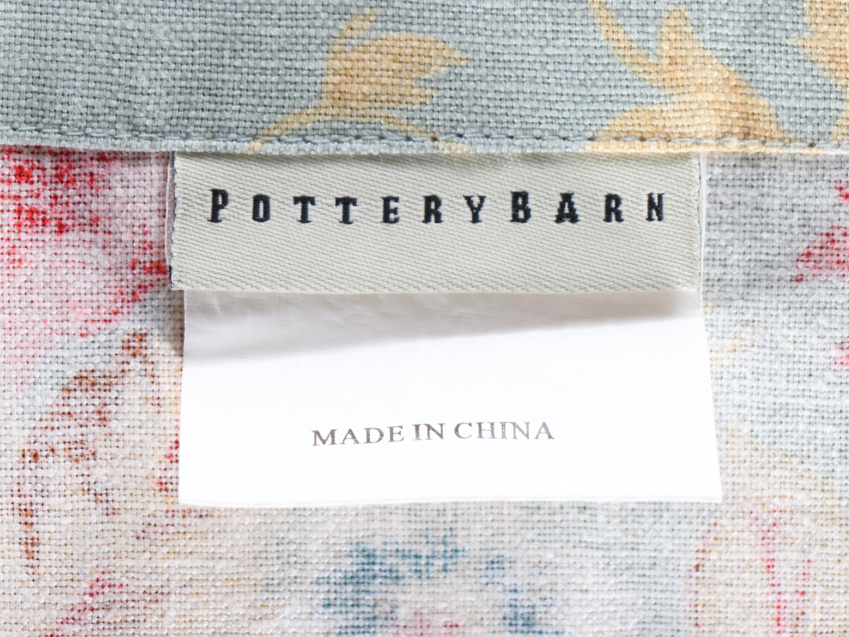 Pottery Barn Cotton Quilt and Shams, Bolster Cover with King Size Bed Skirt