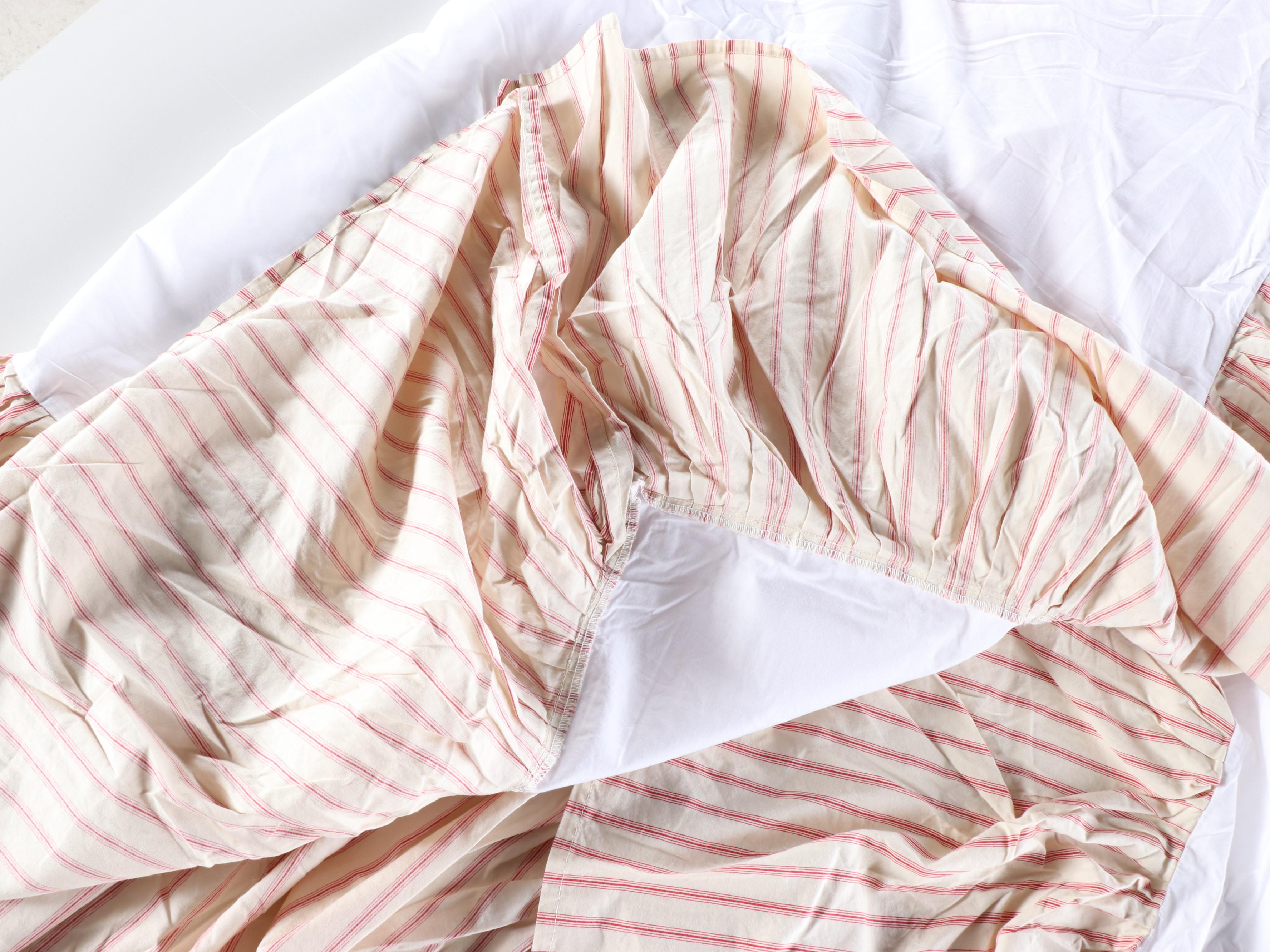 Pottery Barn Cotton Quilt and Shams, Bolster Cover with King Size Bed Skirt