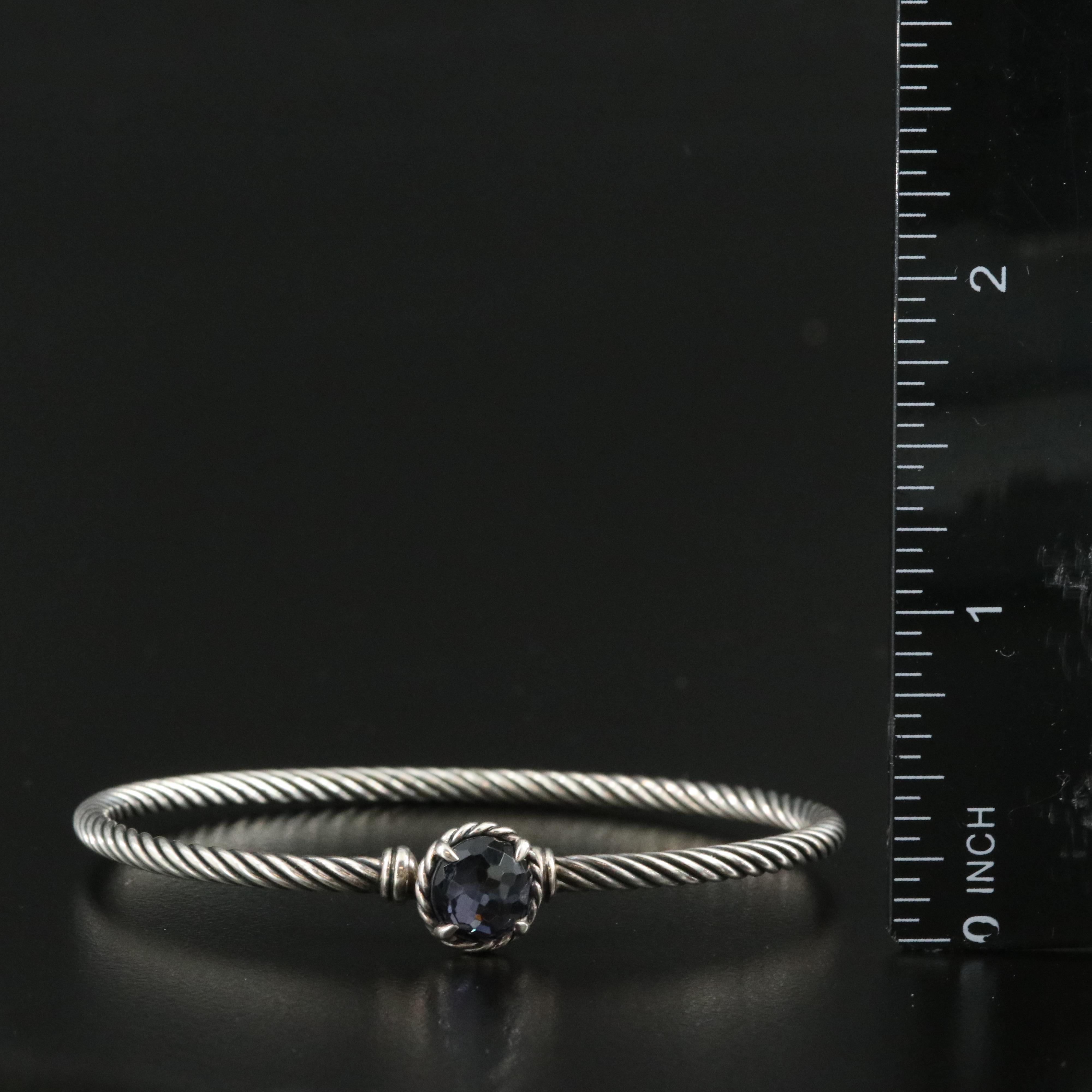 David Yurman Petite Chatelaine Sterling Black Orchid Bracelet