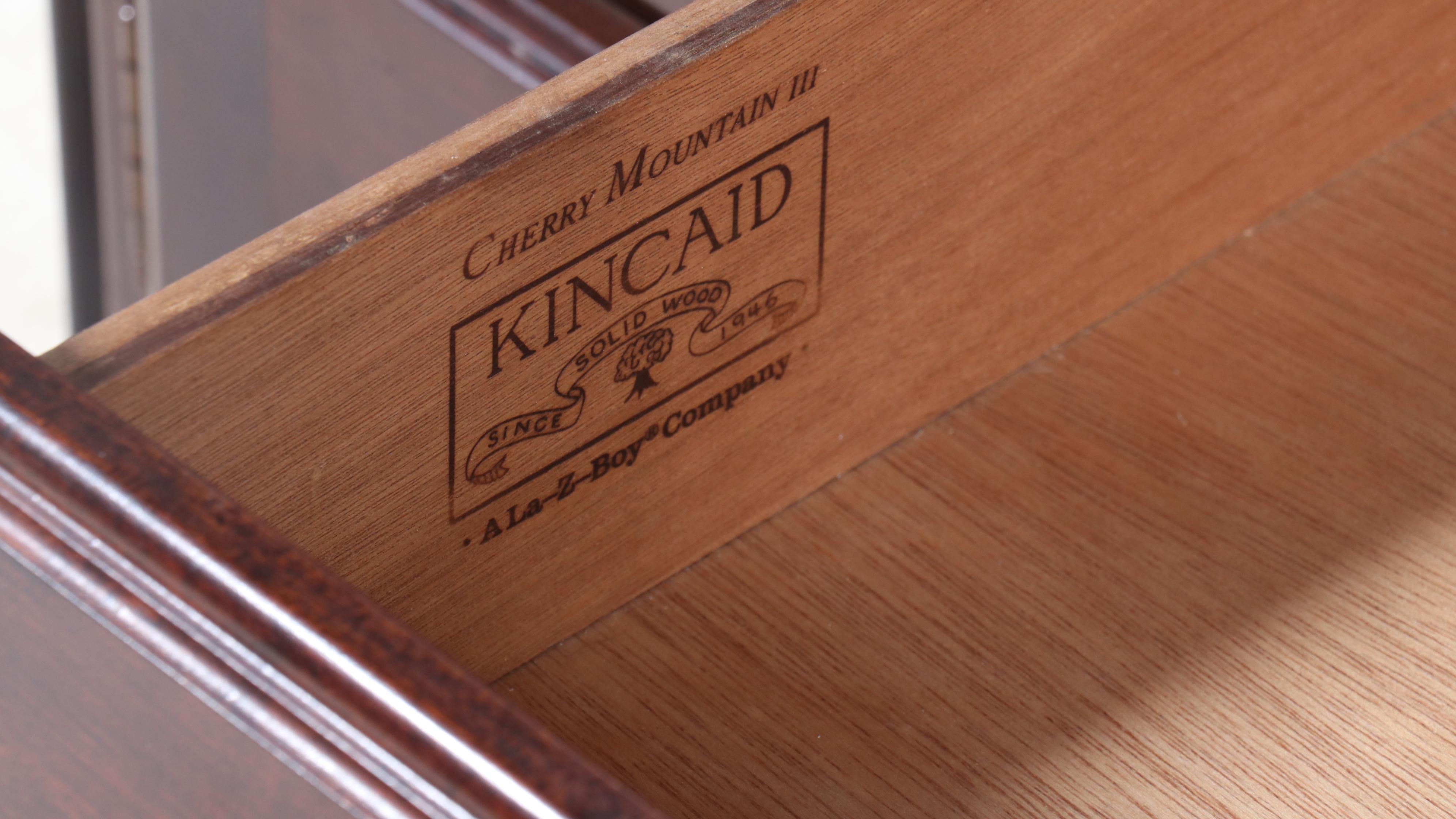 Kincaid "Cherry Mountain III" Colonial Style Cherry Corner Cabinet, Late 20th C.