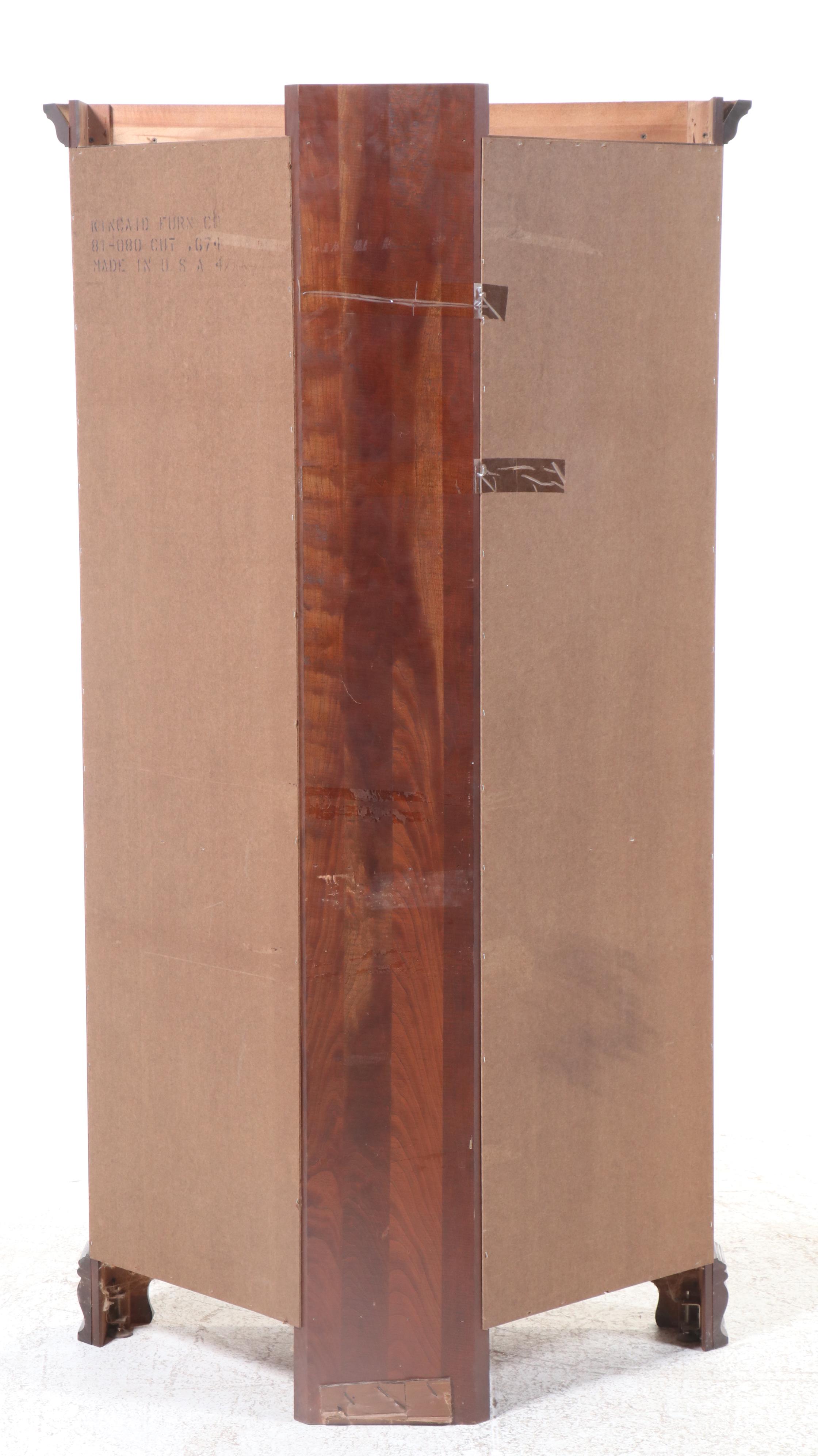 Kincaid "Cherry Mountain III" Colonial Style Cherry Corner Cabinet, Late 20th C.