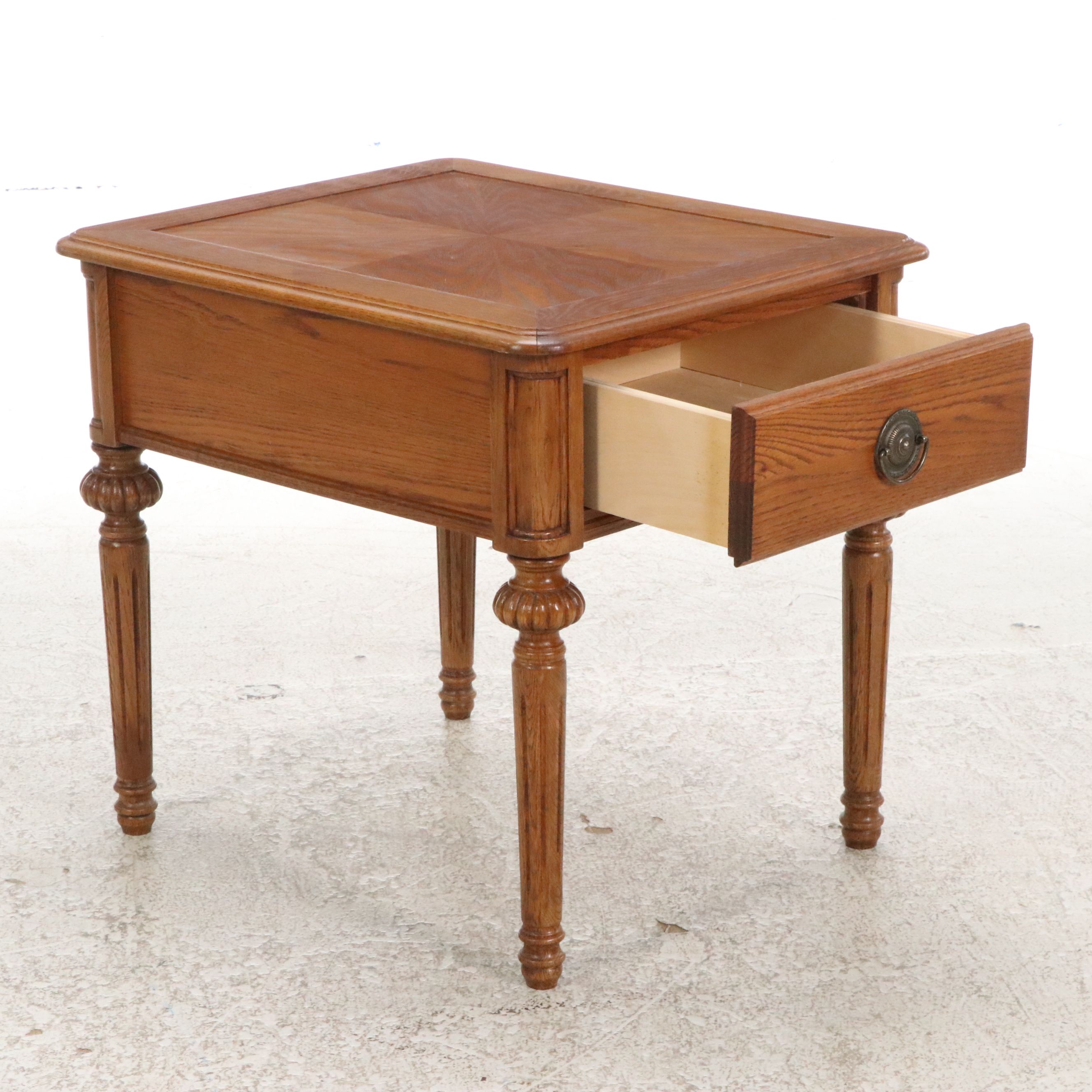 Colonial Style Oak Coffee and End Tables, Mid–Late 20th Century