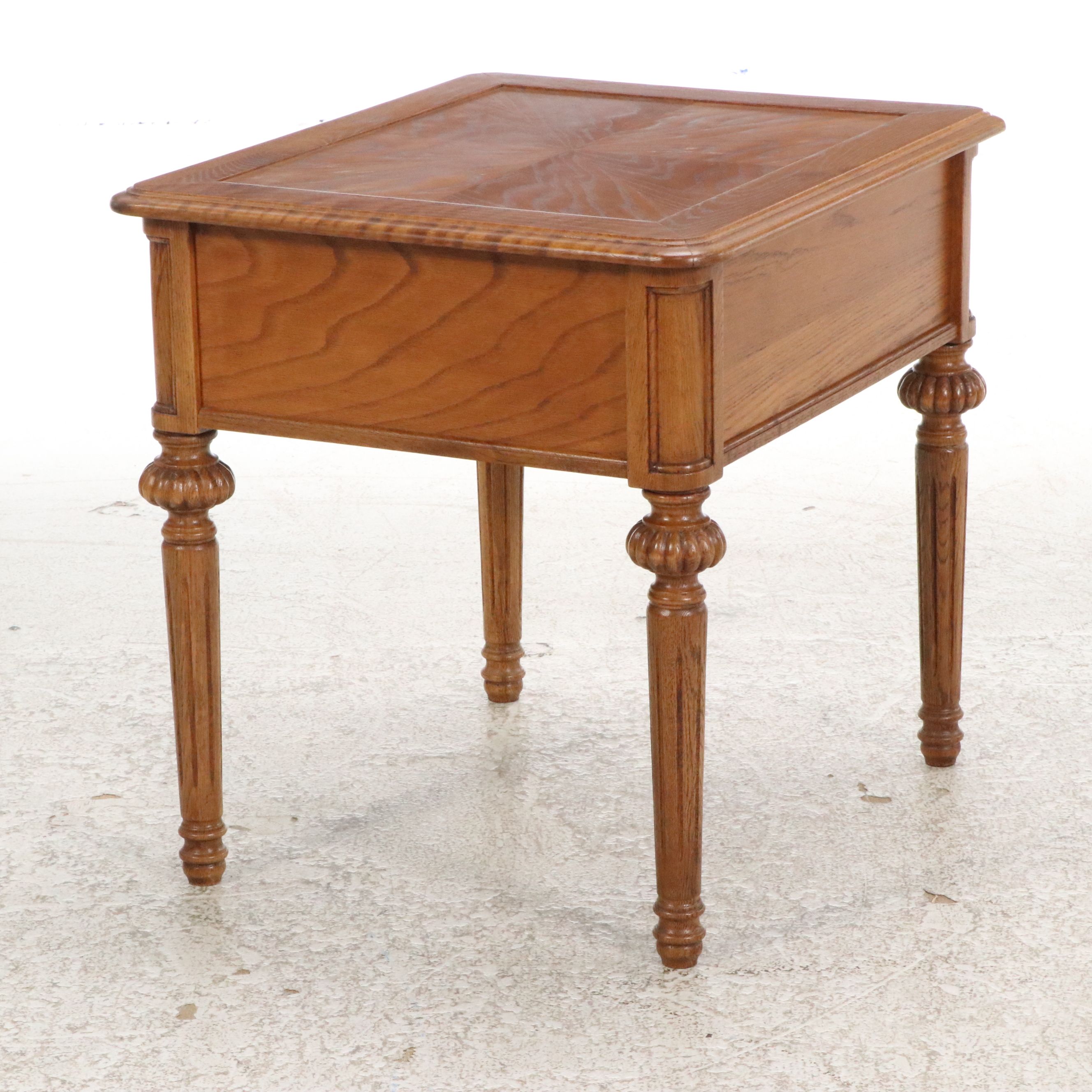 Colonial Style Oak Coffee and End Tables, Mid–Late 20th Century