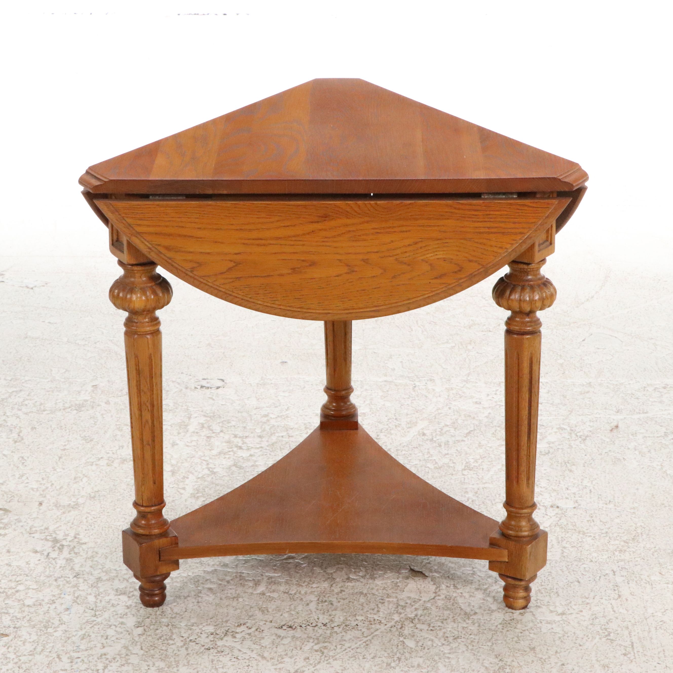 Colonial Style Oak Coffee and End Tables, Mid–Late 20th Century