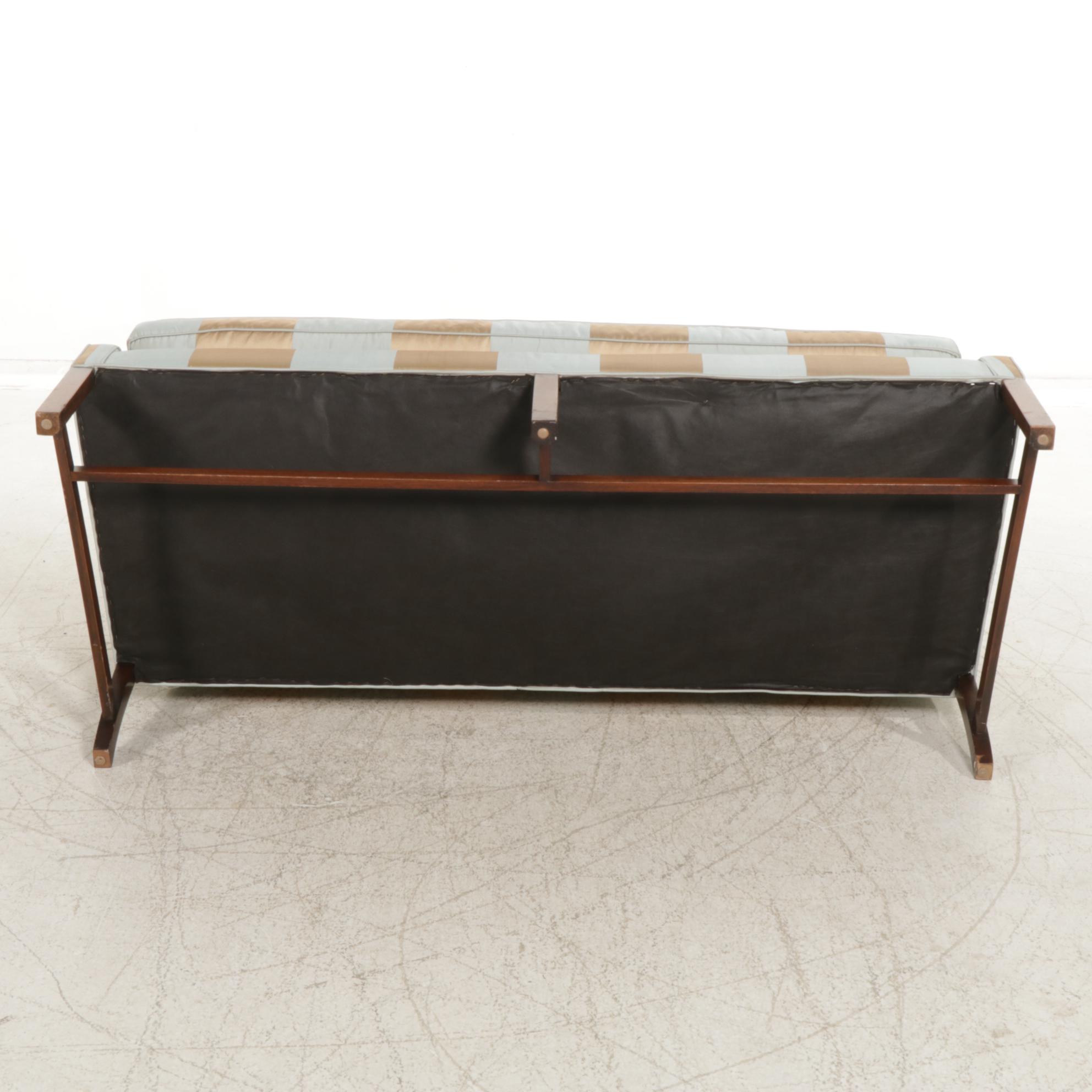 Georgian Style Upholstered Sofa with Rolled Arms, Mid to Late 20th Century