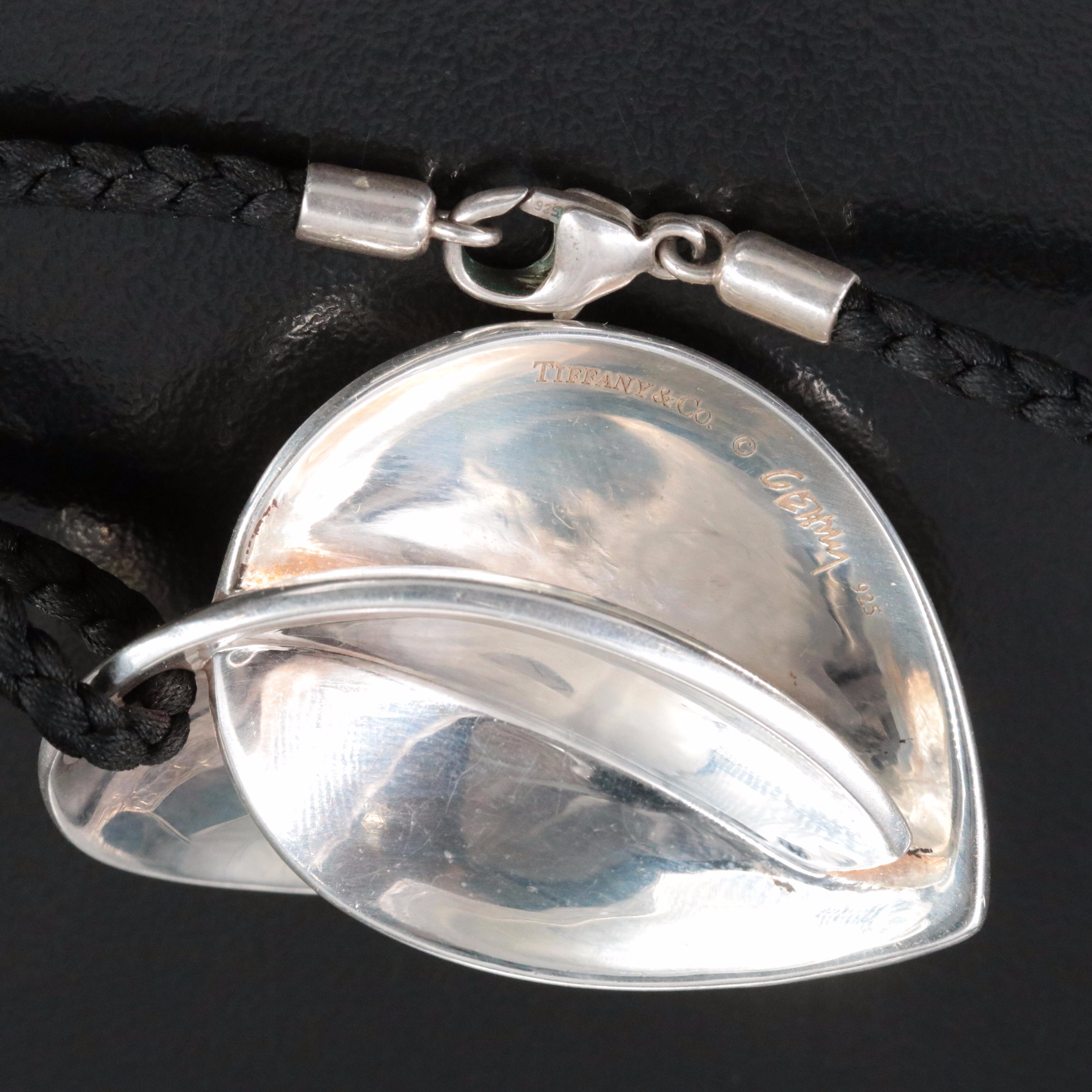 Frank Gehry for Tiffany & Co. Sterling Folded Heart Pendant with Braided Cord