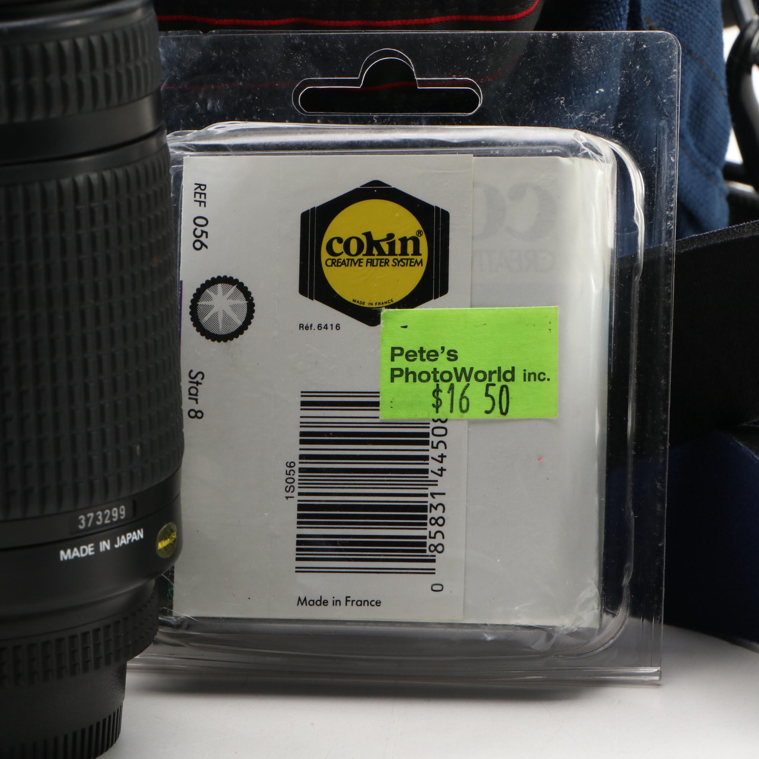 Nikon N80 SLR Camera with Filters, Lens and Camera Bag