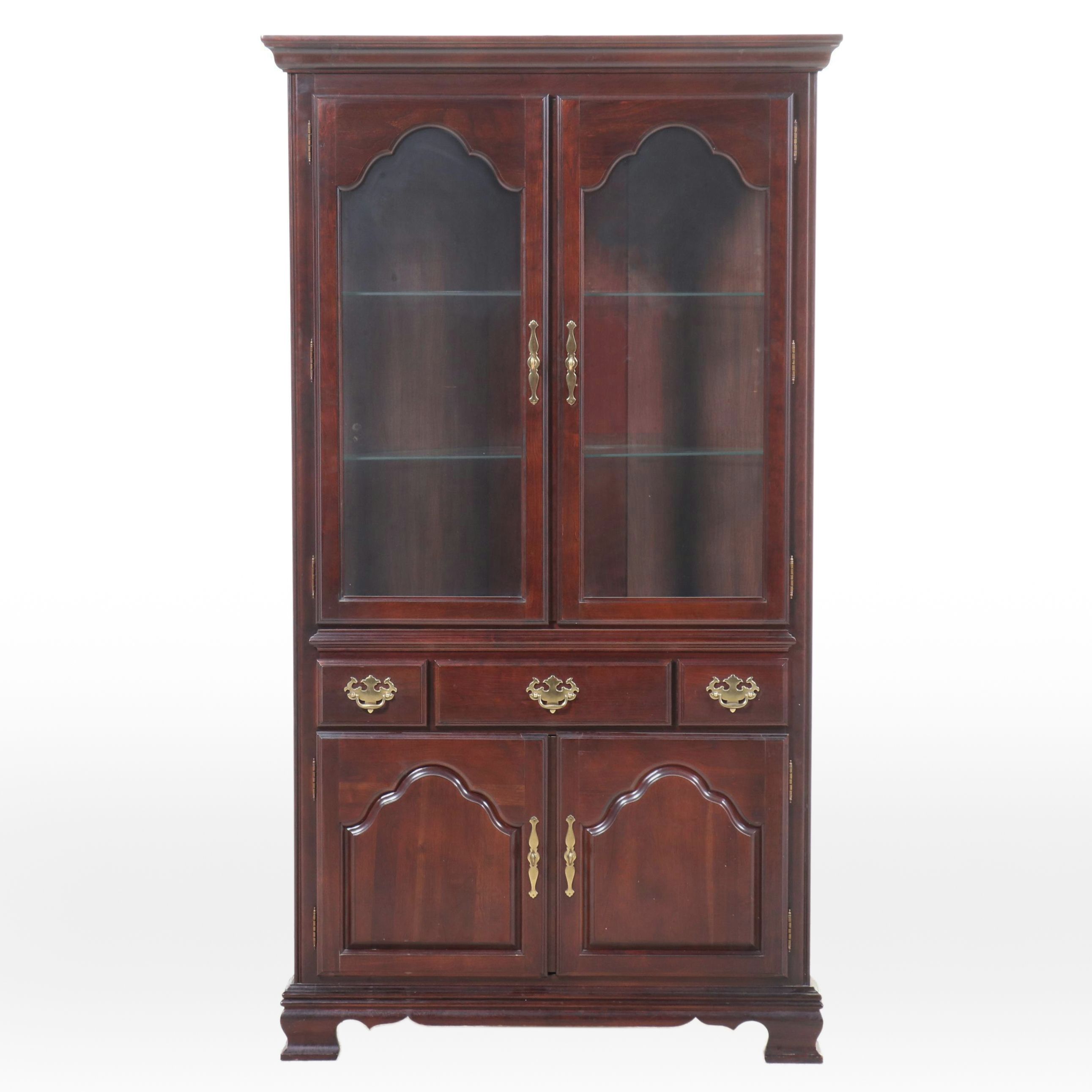 Kincaid "Cherry Mountain III" Colonial Style Cherry Corner Cabinet, Late 20th C.