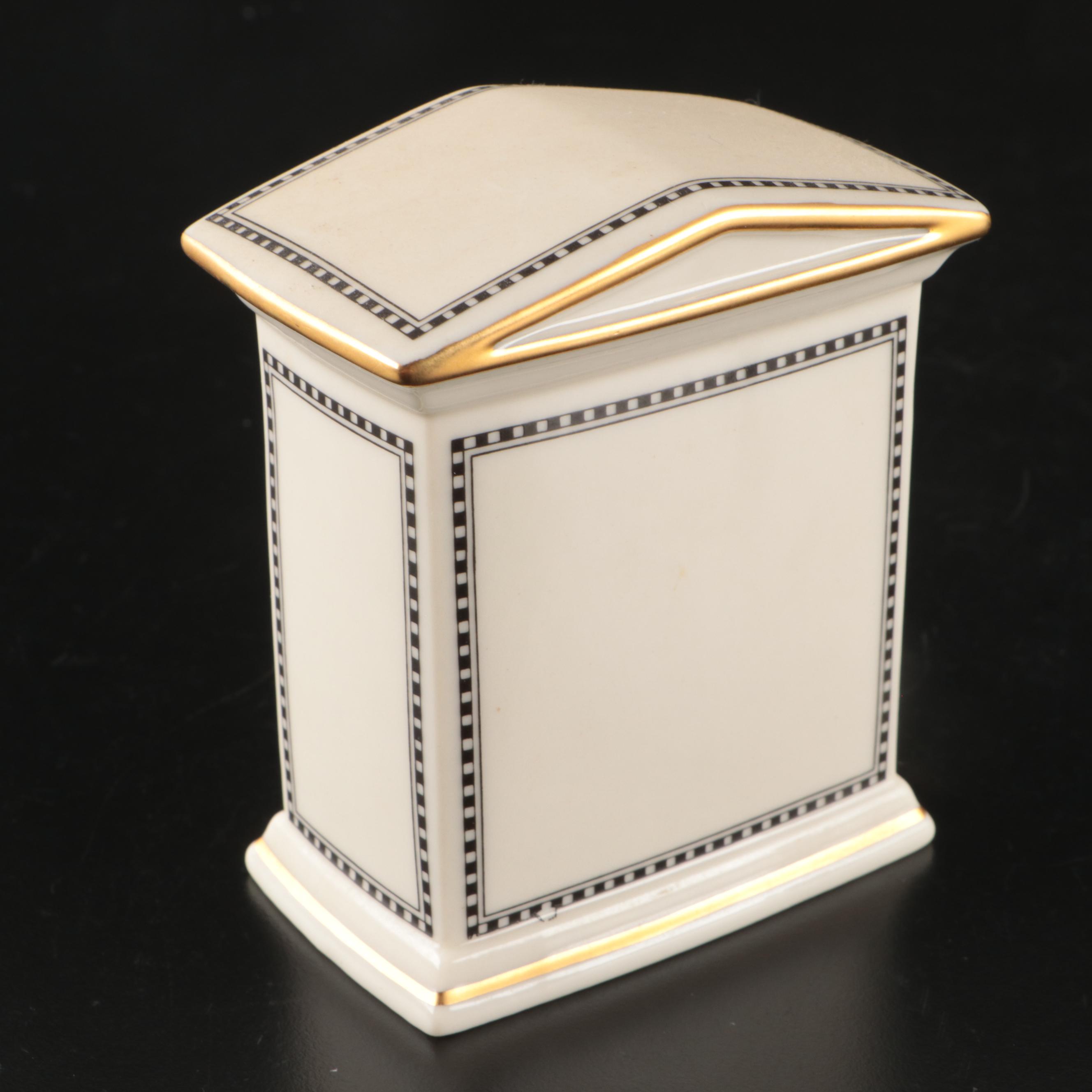 Lenox Porcelain Executive Pen Tray with Desk Clock and Dolphin