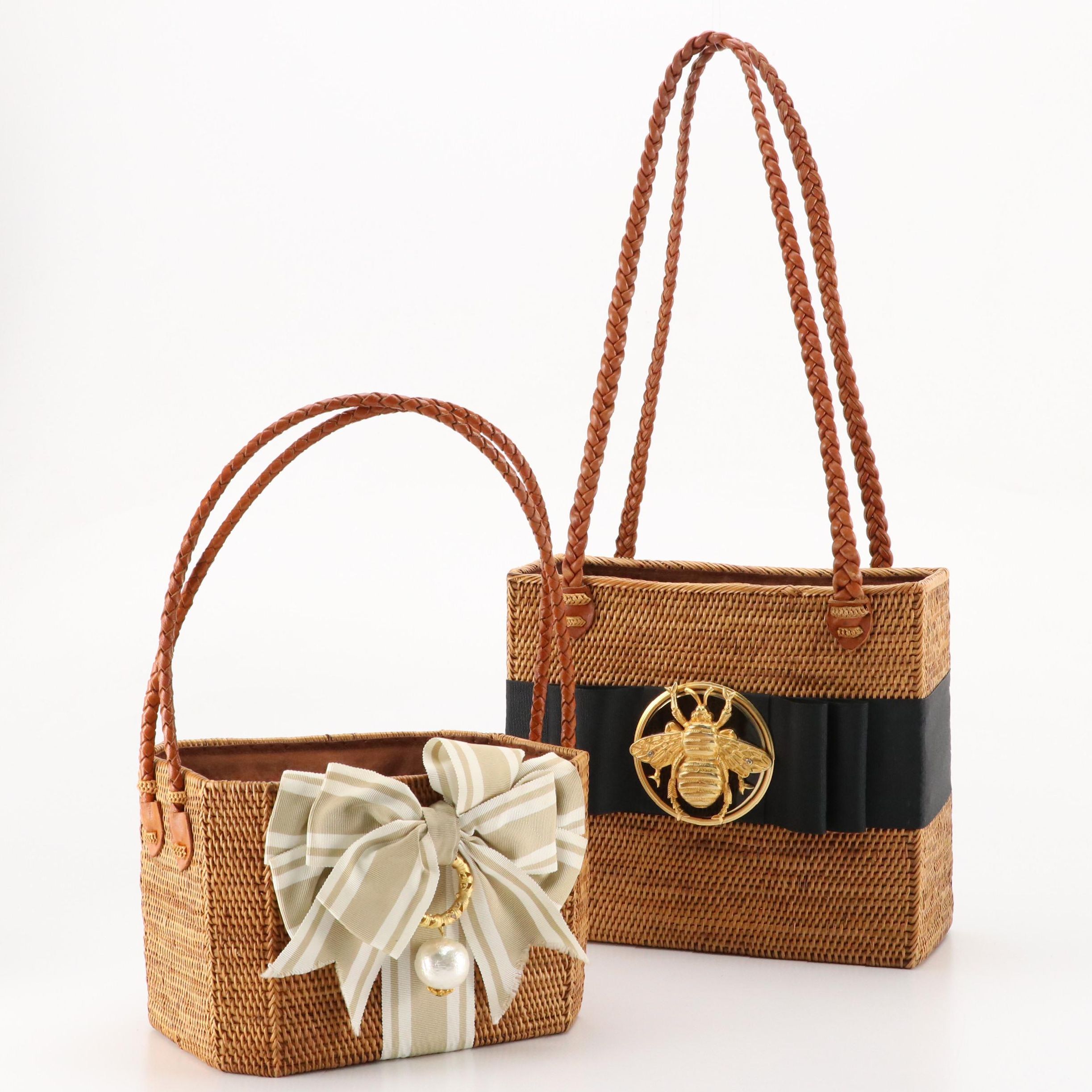 Bosom Buddy Bags by Lisi Lerch Bee Bow and Striped Bow Basket Bags