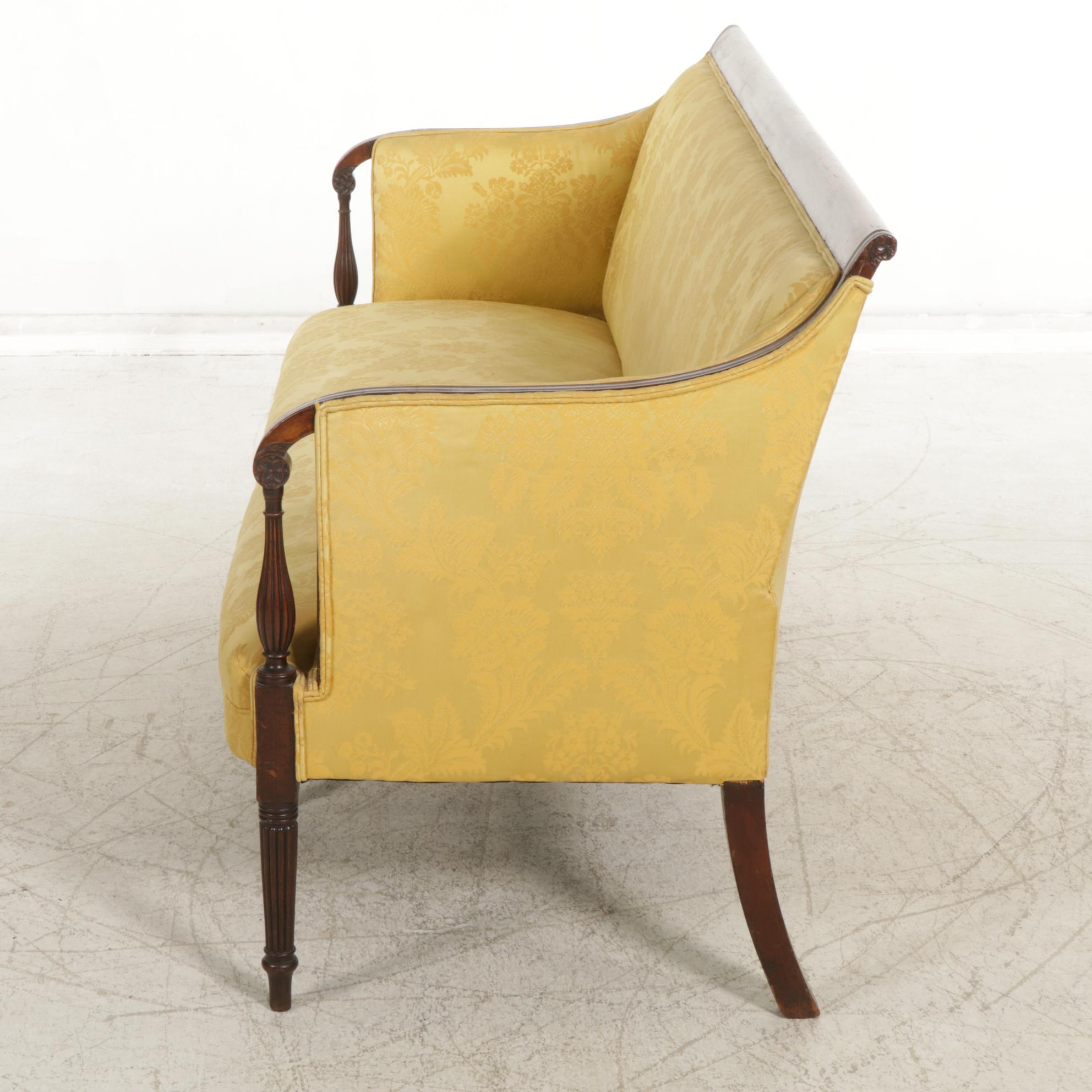 Sheraton Style Mahogany Sofa, Late 19th to Early 20th Century