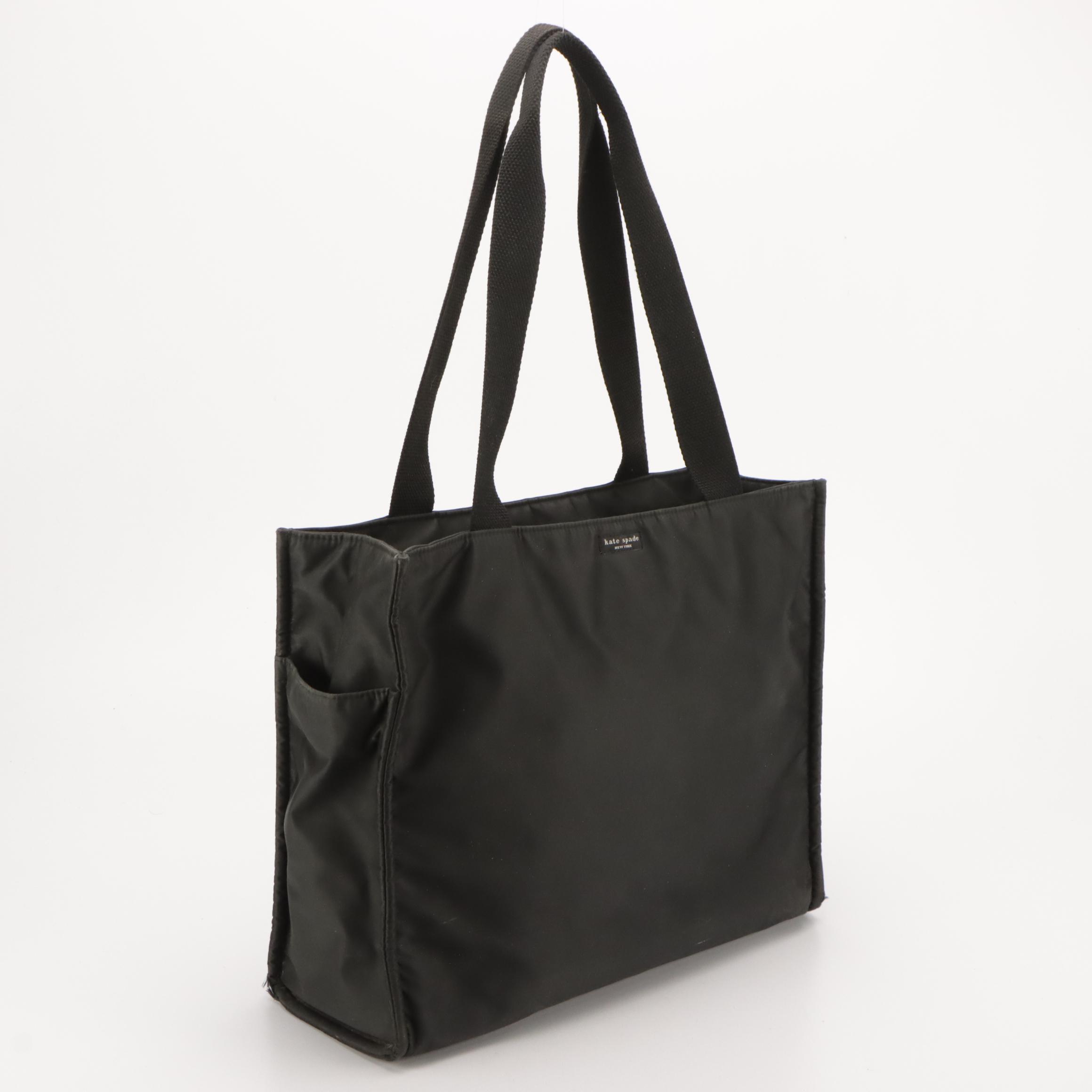 Kate Spade Large Black Nylon Tote Bag and Tory Burch Felt Top Handle Bag