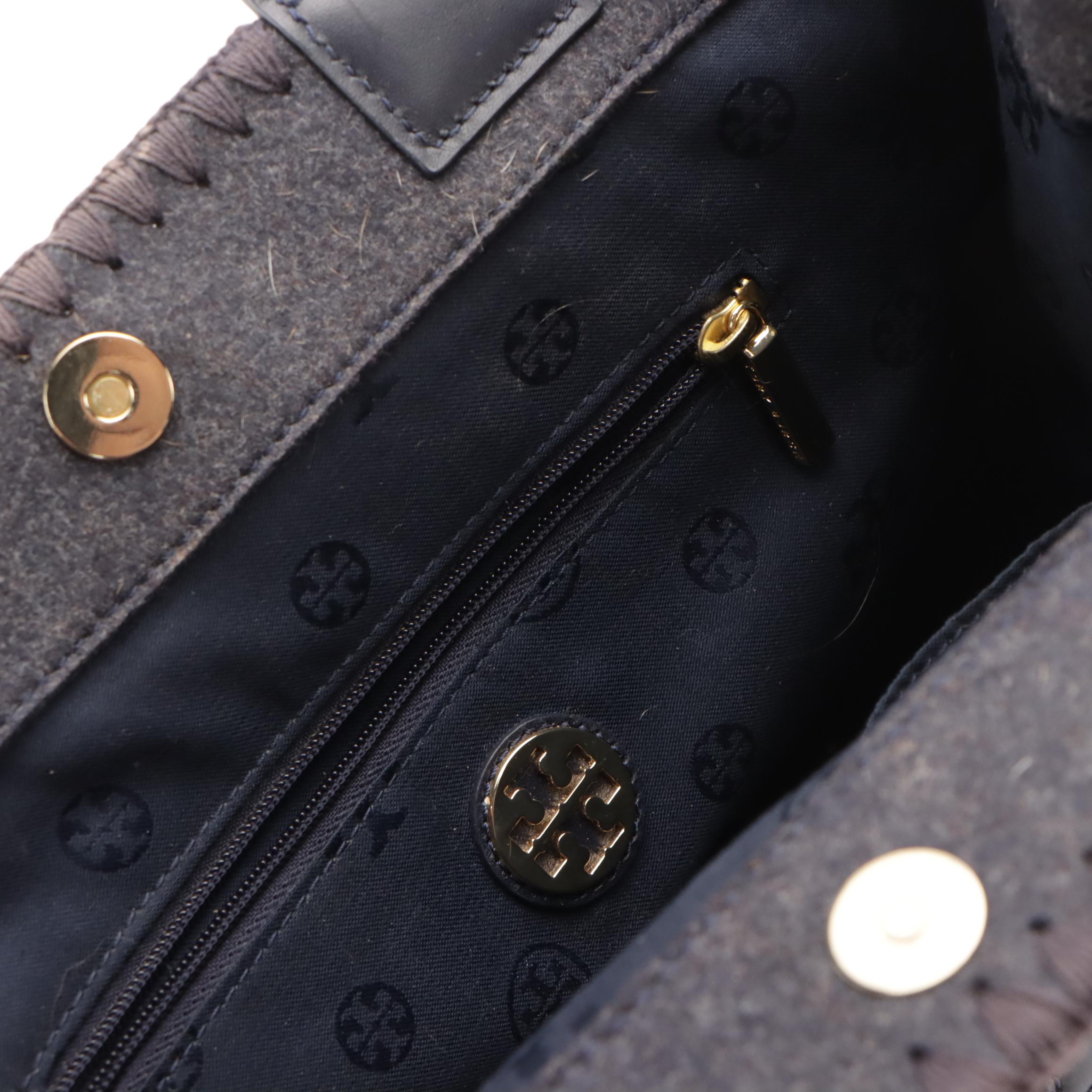 Kate Spade Large Black Nylon Tote Bag and Tory Burch Felt Top Handle Bag