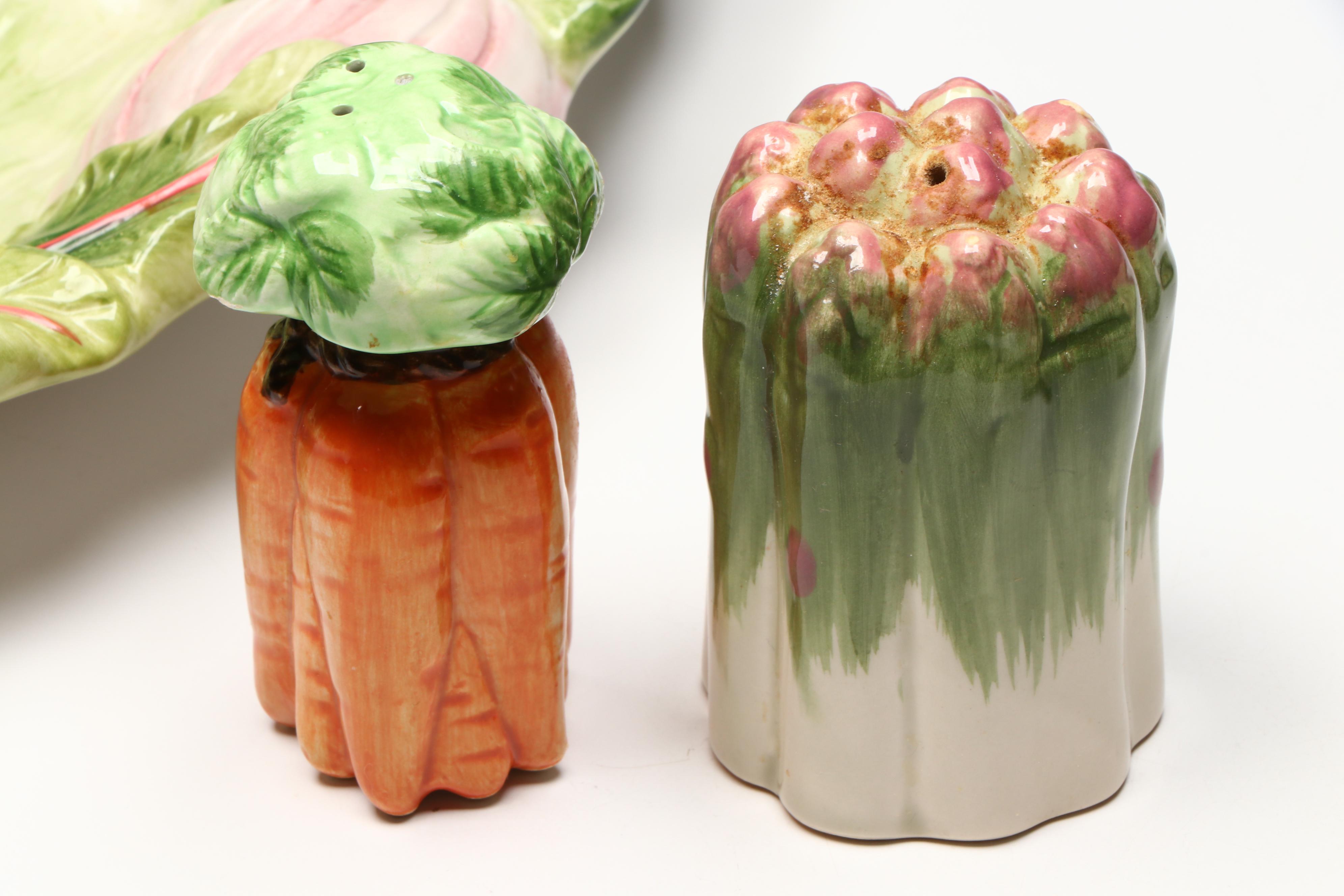 Fitz & Floyd "French Market" Relish Serving Platter and Other Majolica