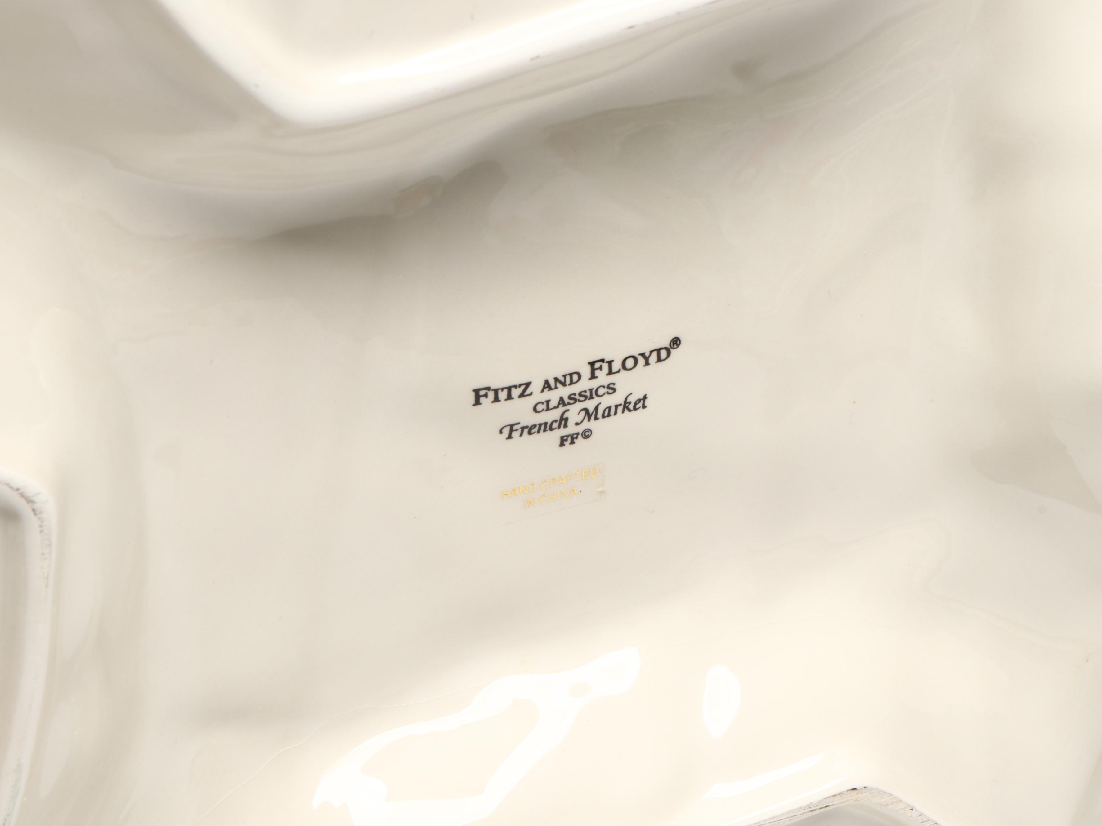 Fitz & Floyd "French Market" Relish Serving Platter and Other Majolica