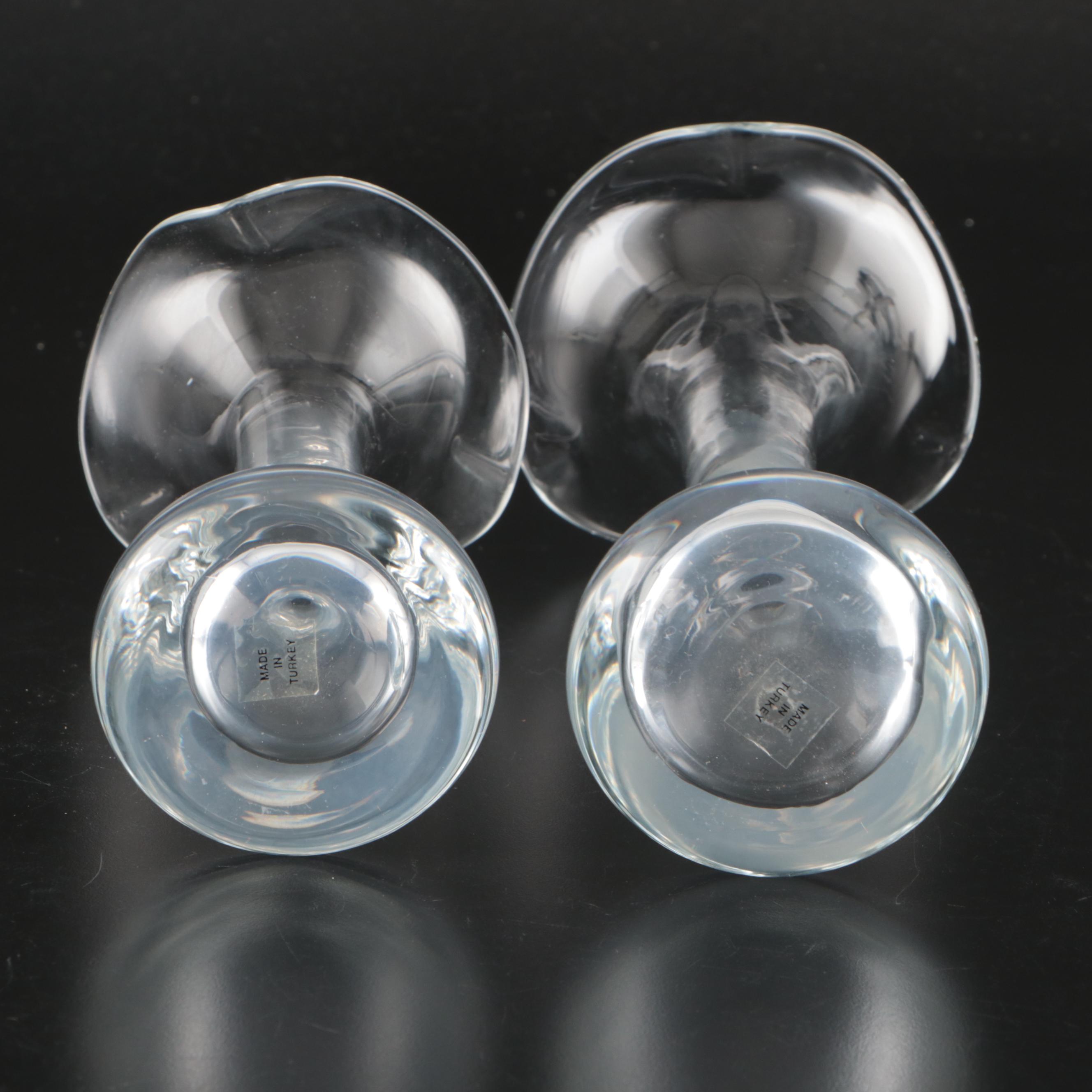 Lenox Ovations Cascade Crystal Candlesticks with Calla Lily Glass Bud Vases