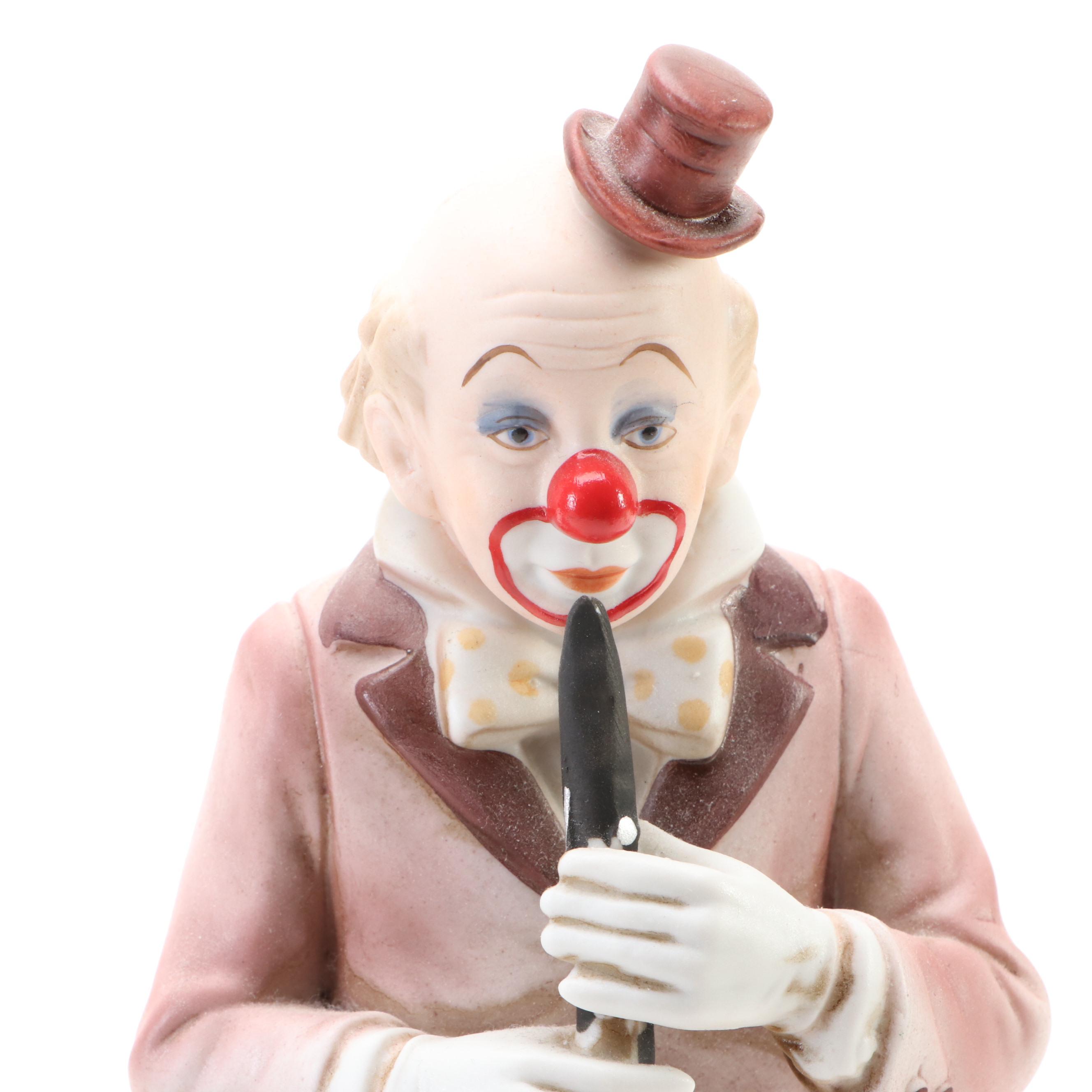Waco Melody in Motion Bisque Porcelain Musical Clowns