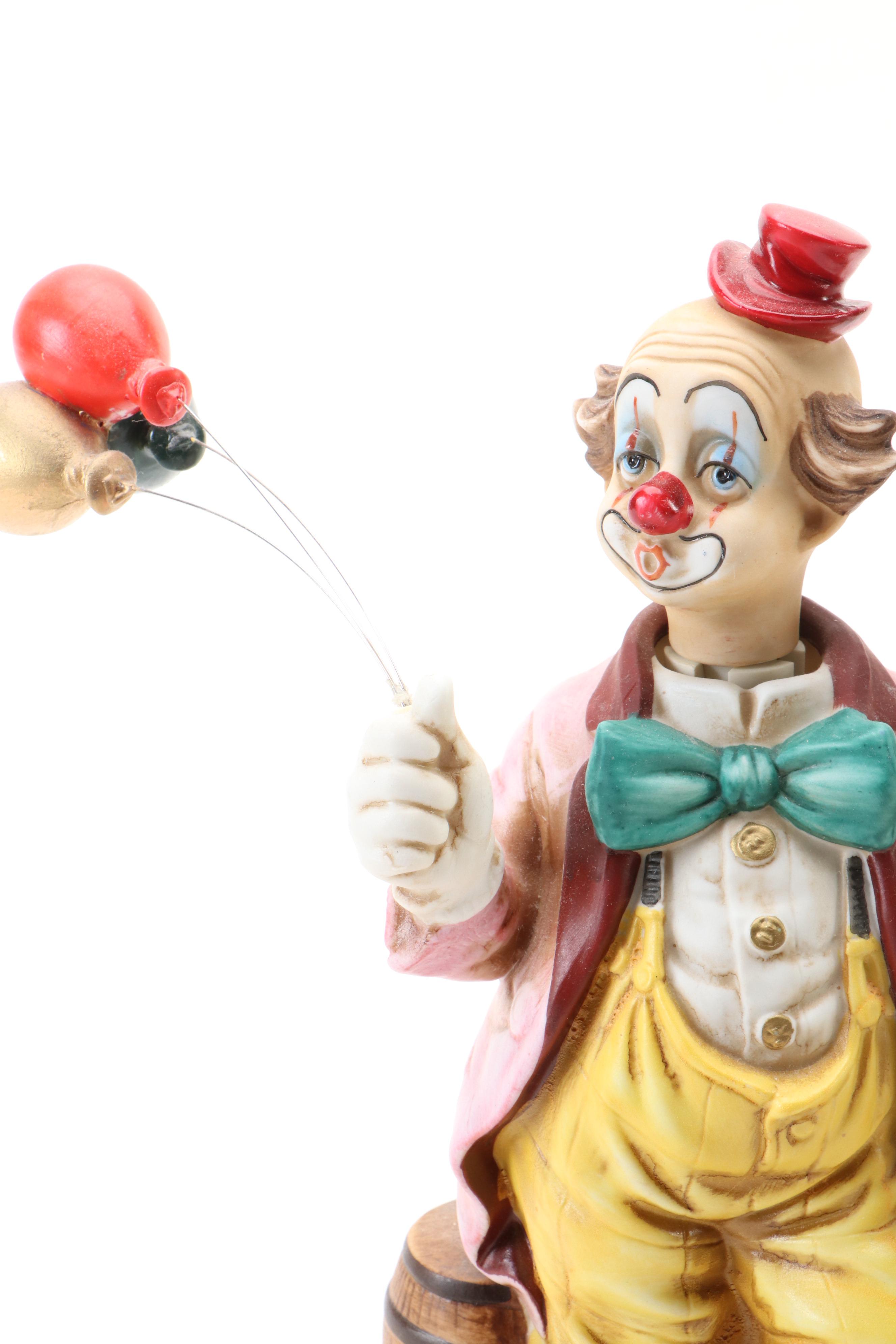 Waco Melody in Motion Bisque Porcelain Musical Clowns