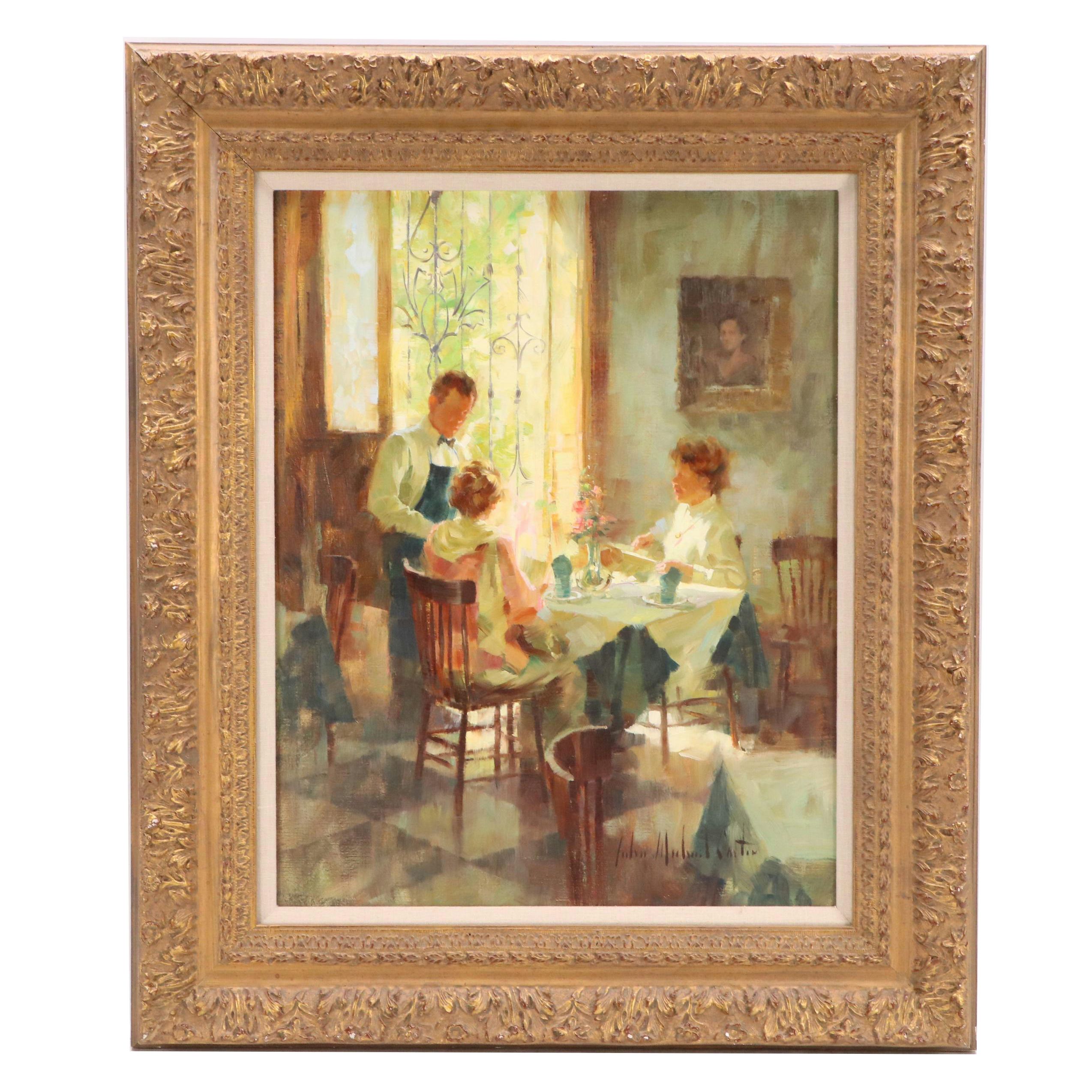 John Michael Carter Oil Painting "The Luncheon"