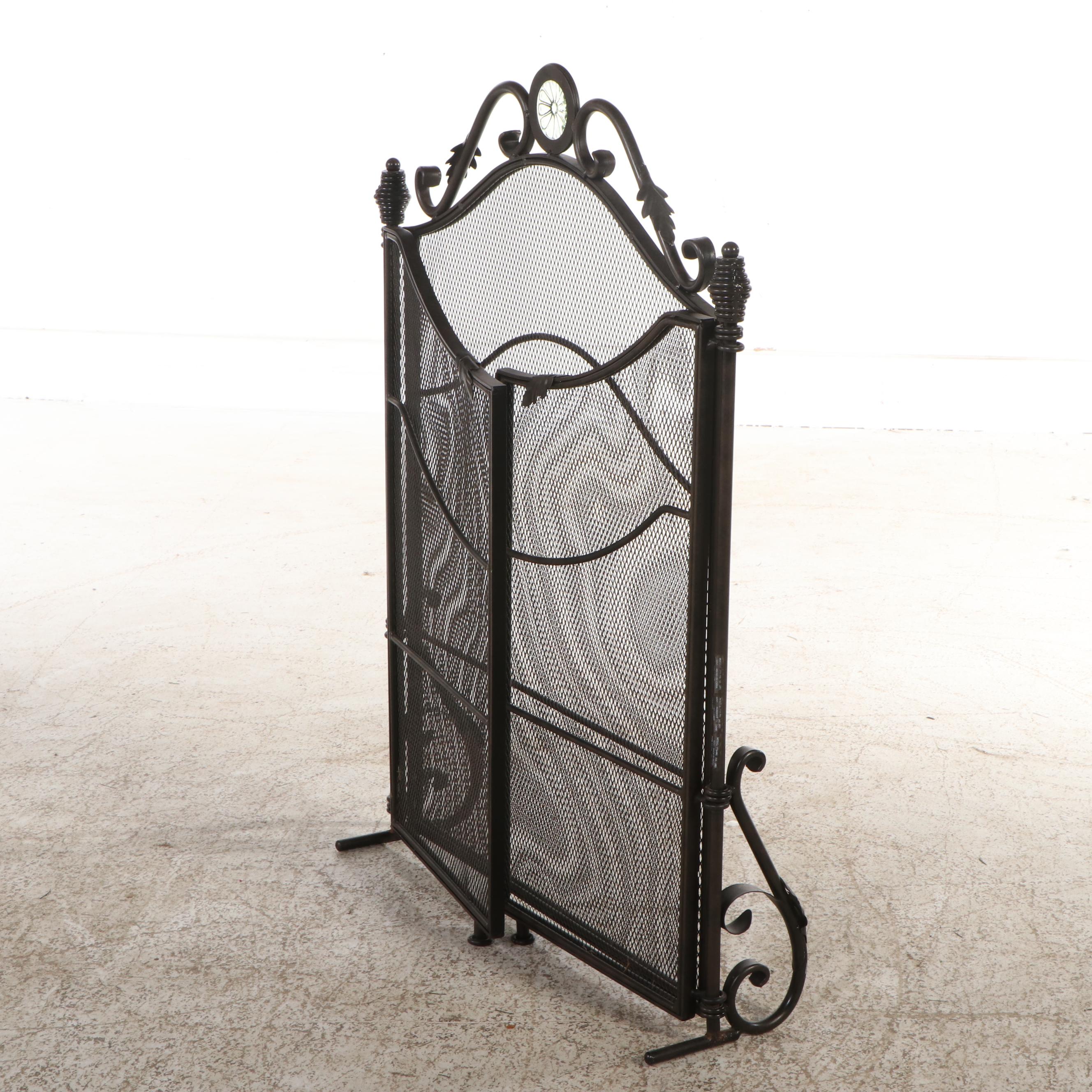 French Country Style Scrolled Metal Fireplace Screen