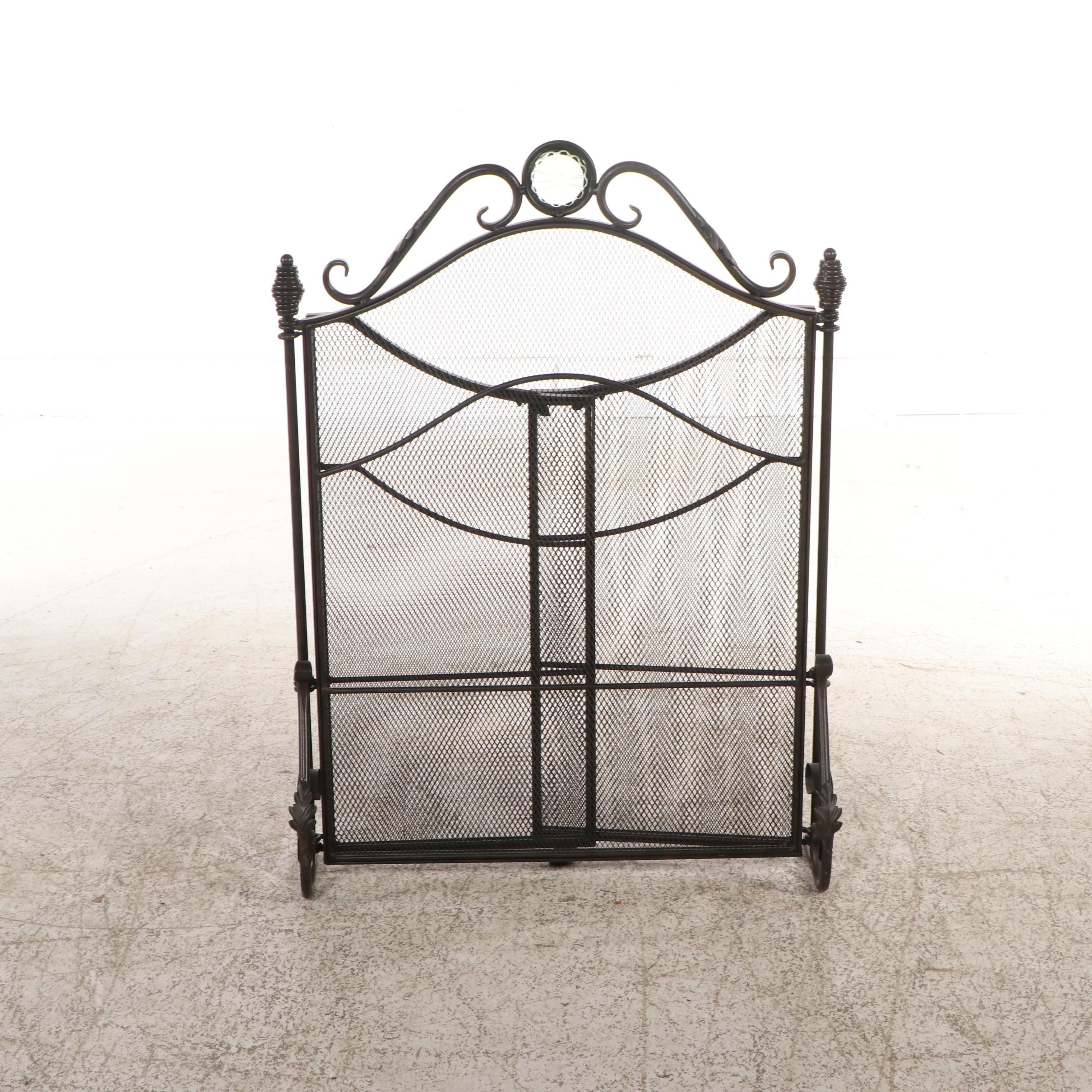 French Country Style Scrolled Metal Fireplace Screen