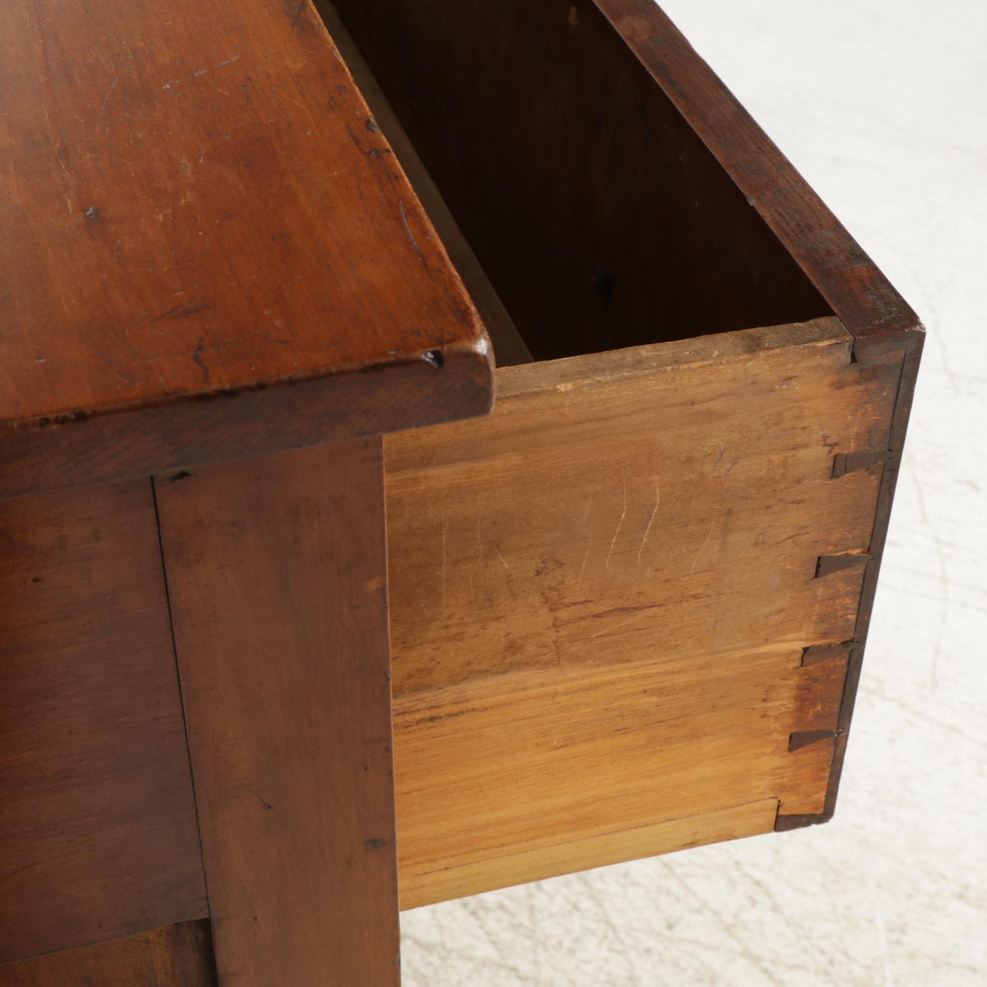 Sheraton Style Cherry Chest of Drawers with Inlay Mahogany, Early to Mid 19th C.