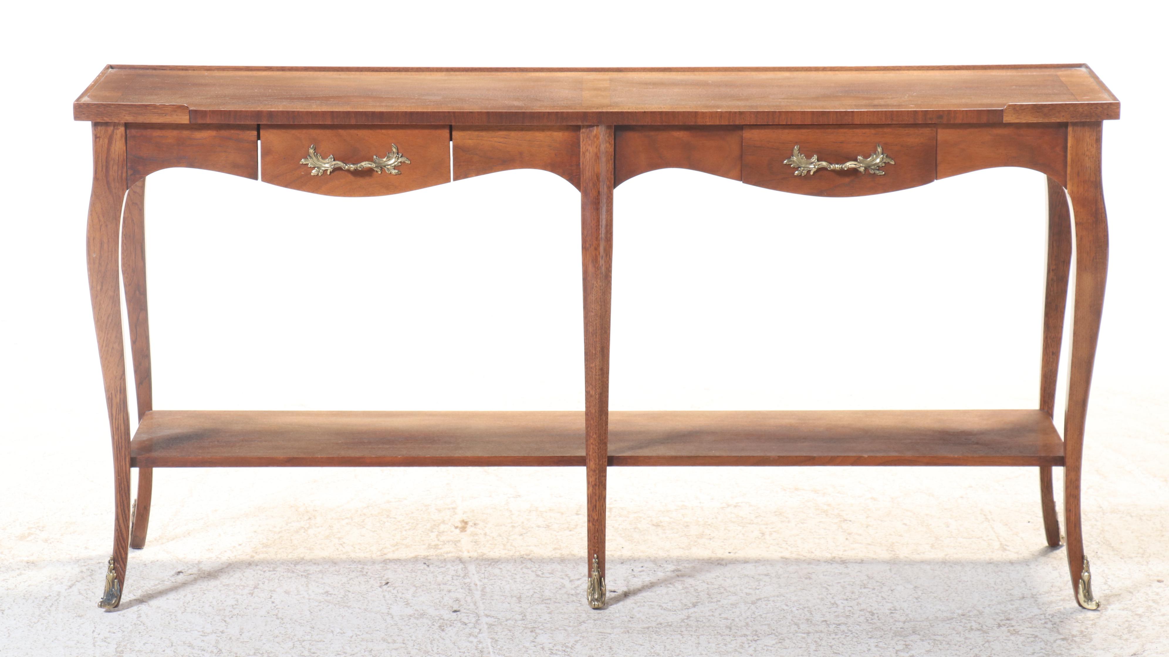 French Provincial Style Wooden Console Table, 20th Century