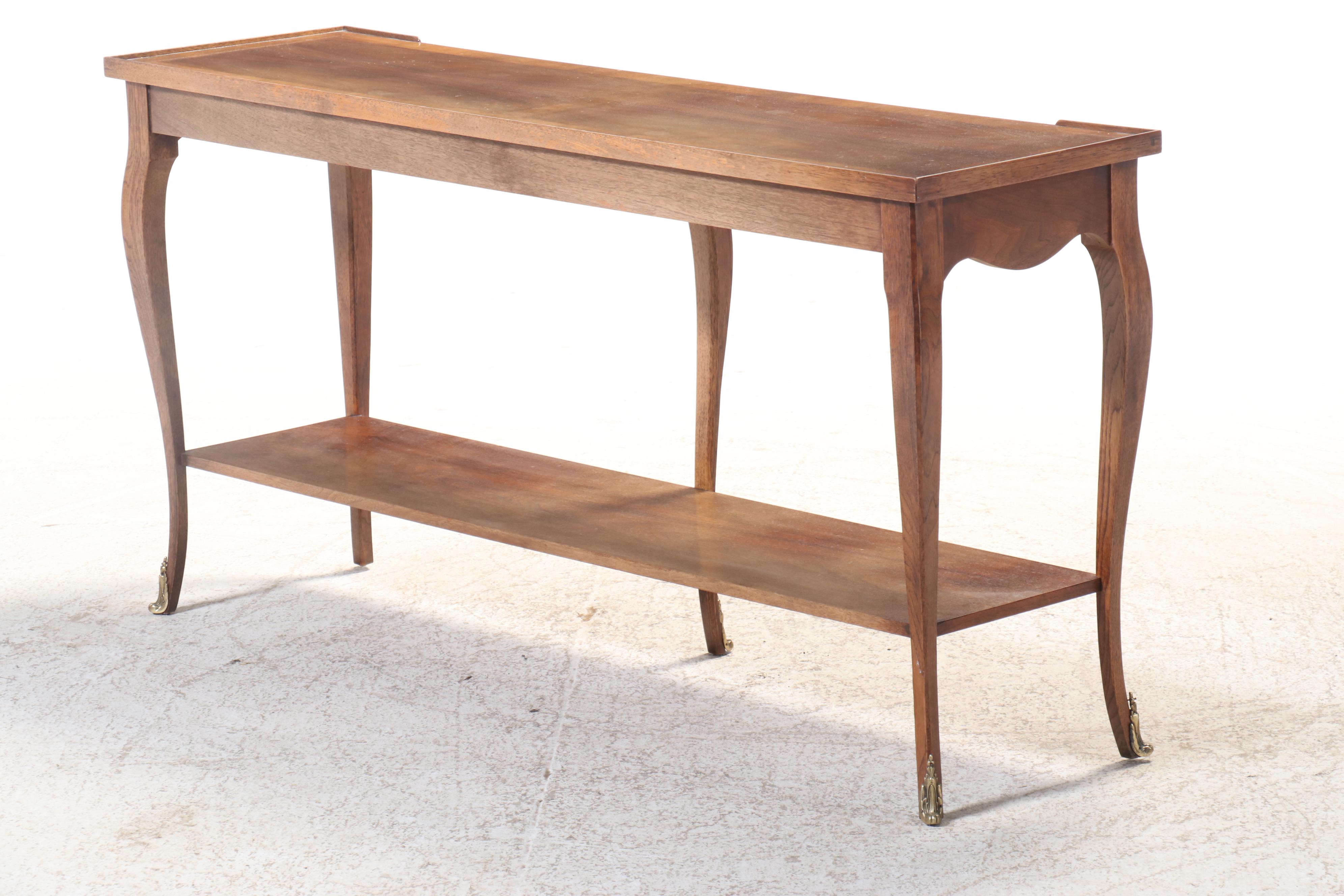 French Provincial Style Wooden Console Table, 20th Century