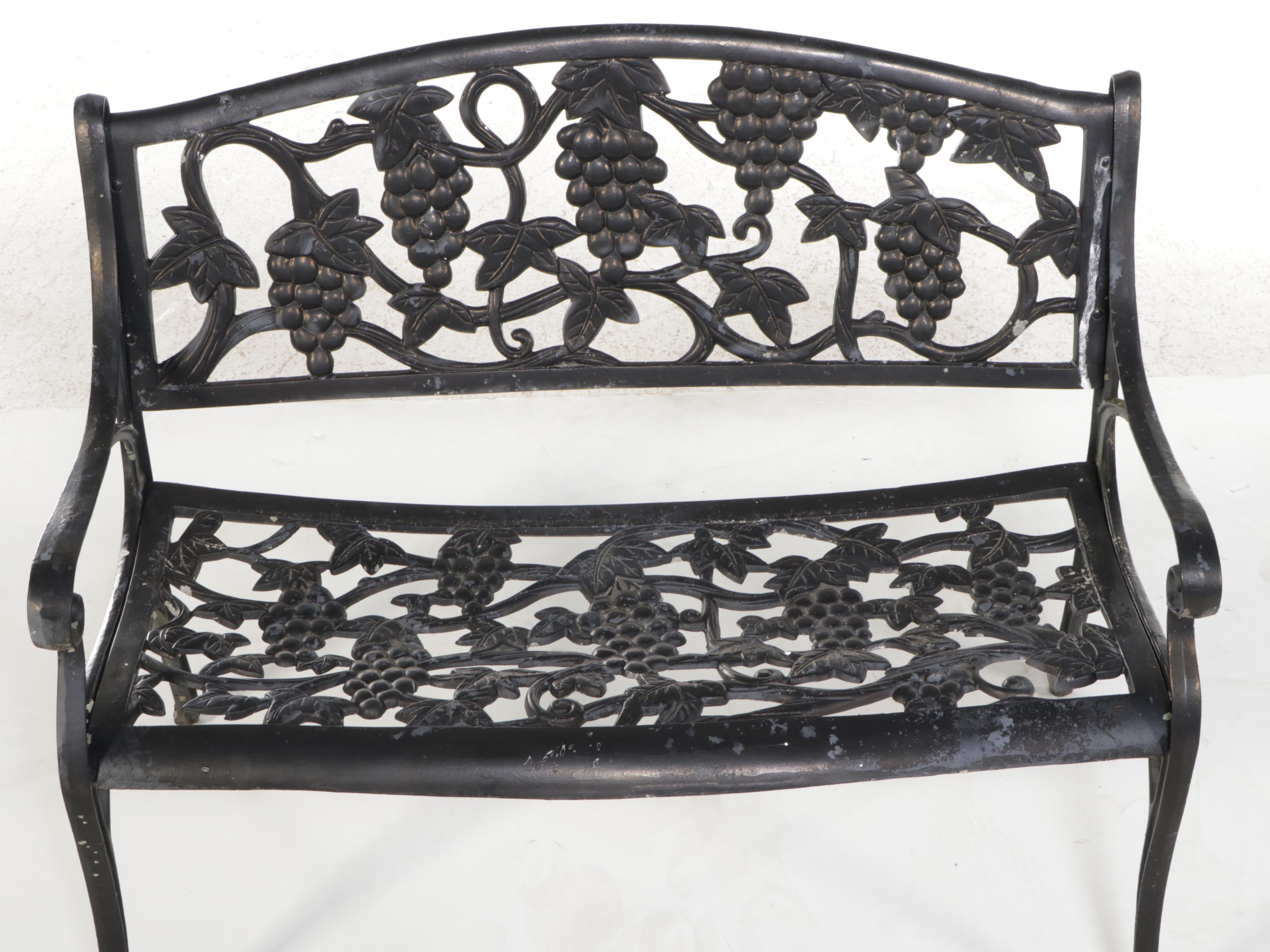 Victorian Style Cast Iron Grapevine Bench