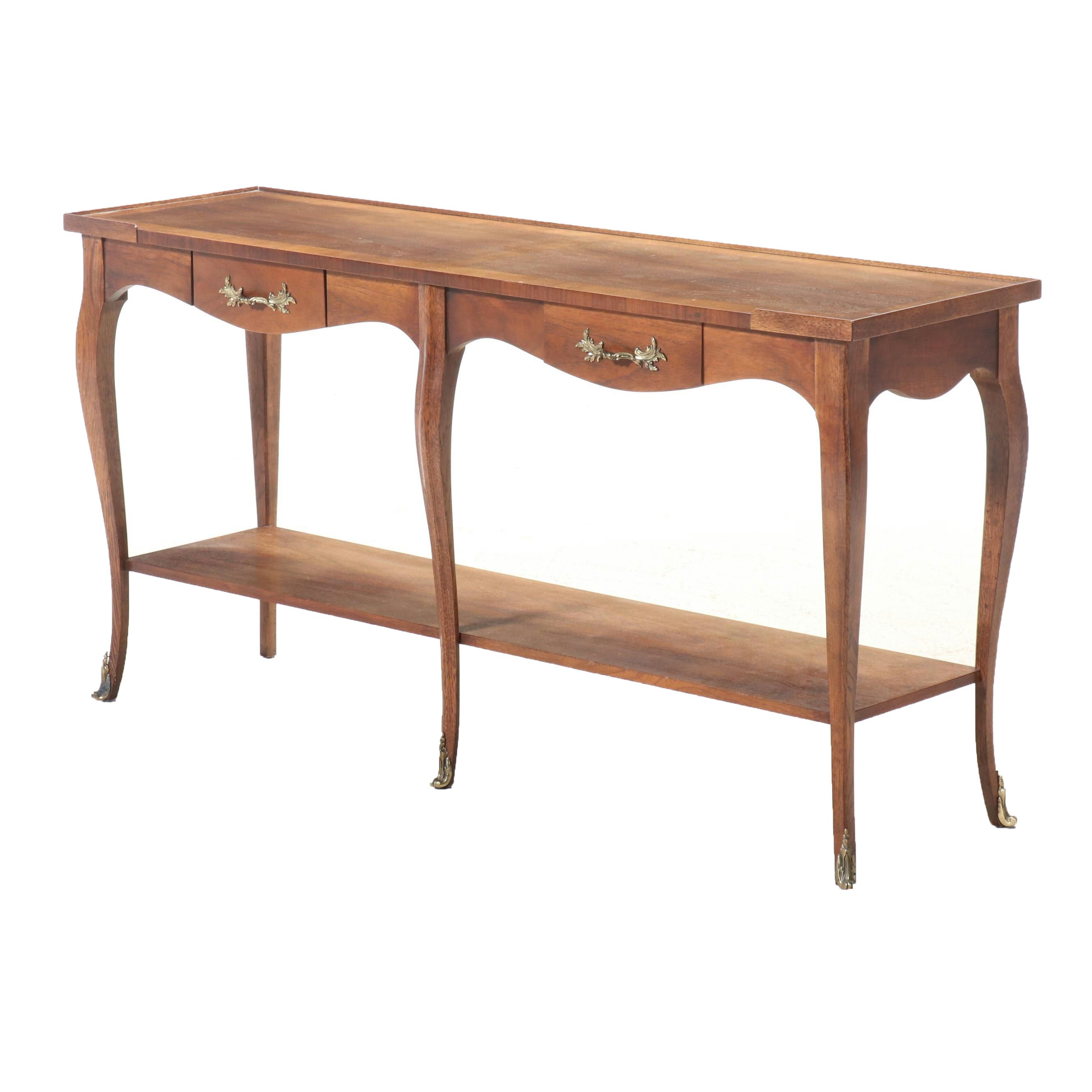 French Provincial Style Wooden Console Table, 20th Century