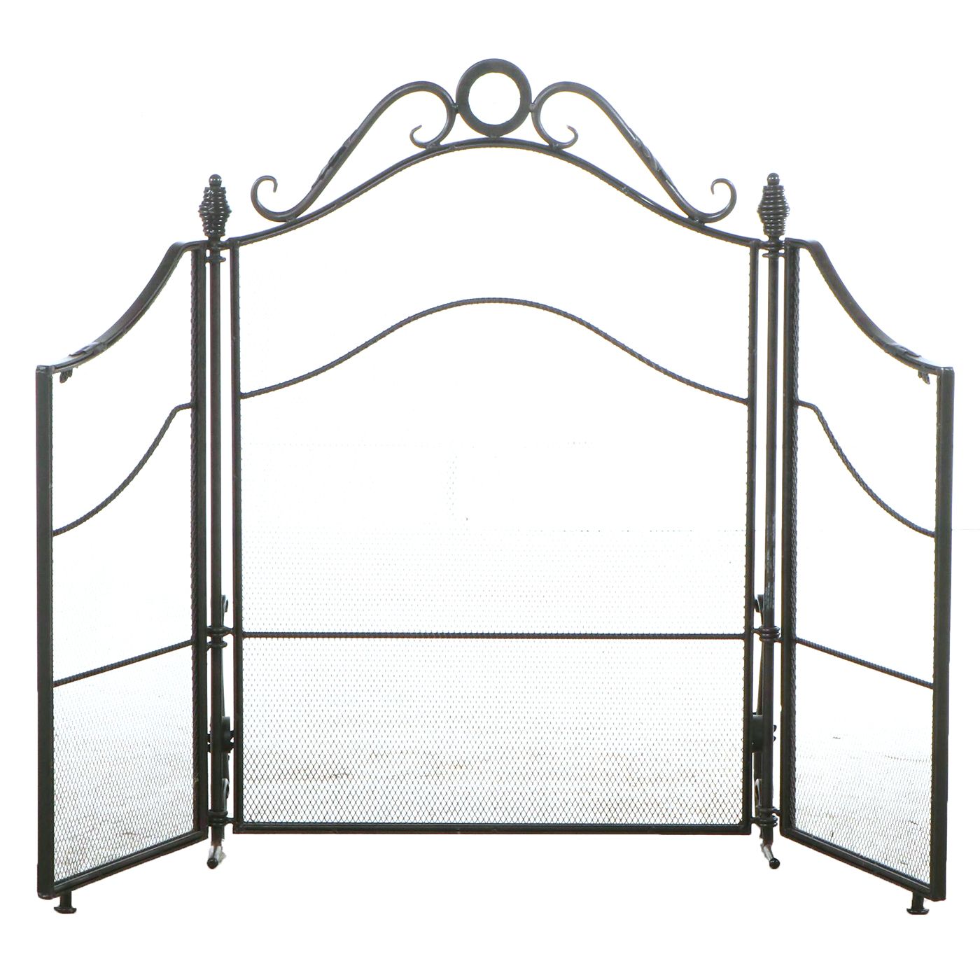 French Country Style Scrolled Metal Fireplace Screen