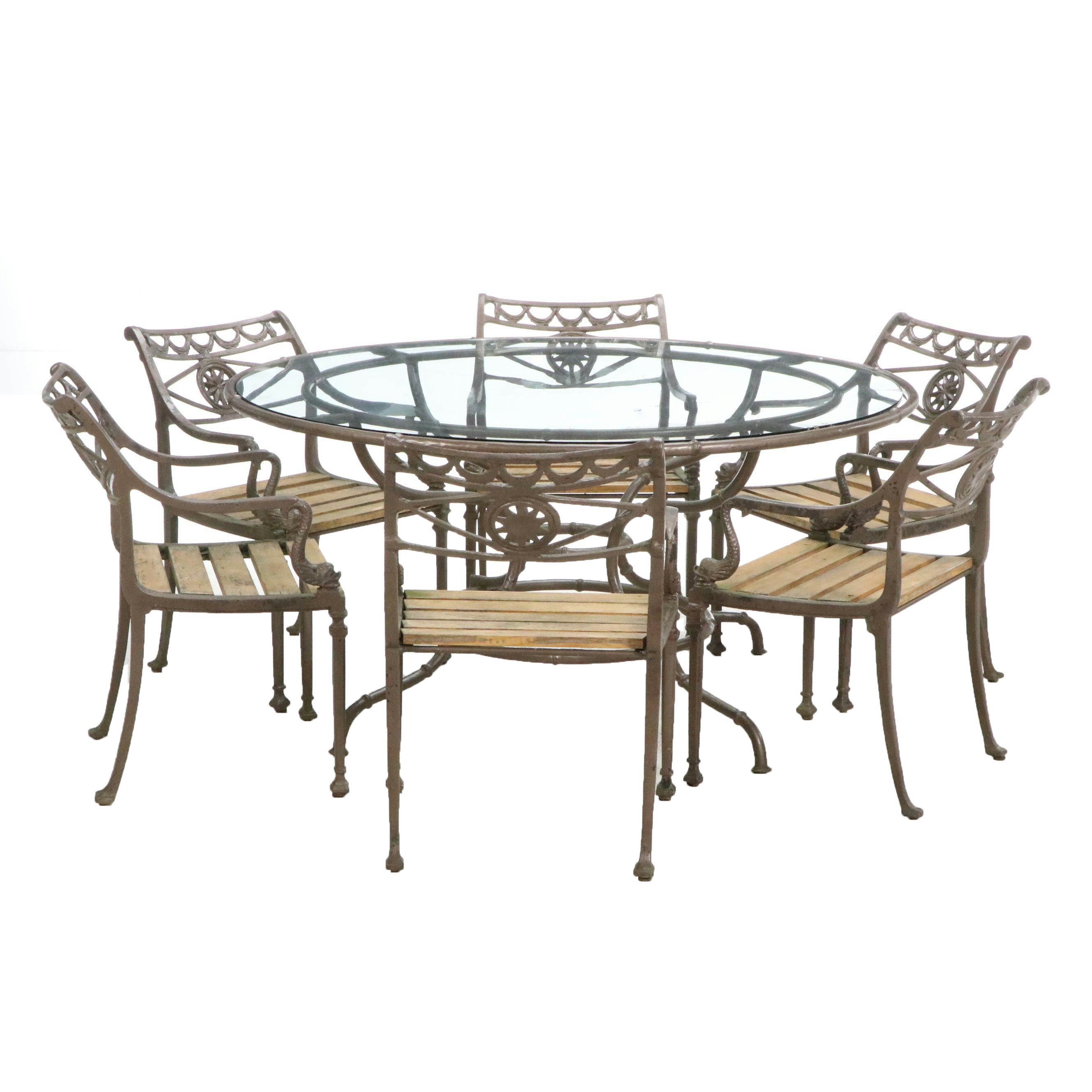 Seven-Piece Cast Iron Patio Dining Set