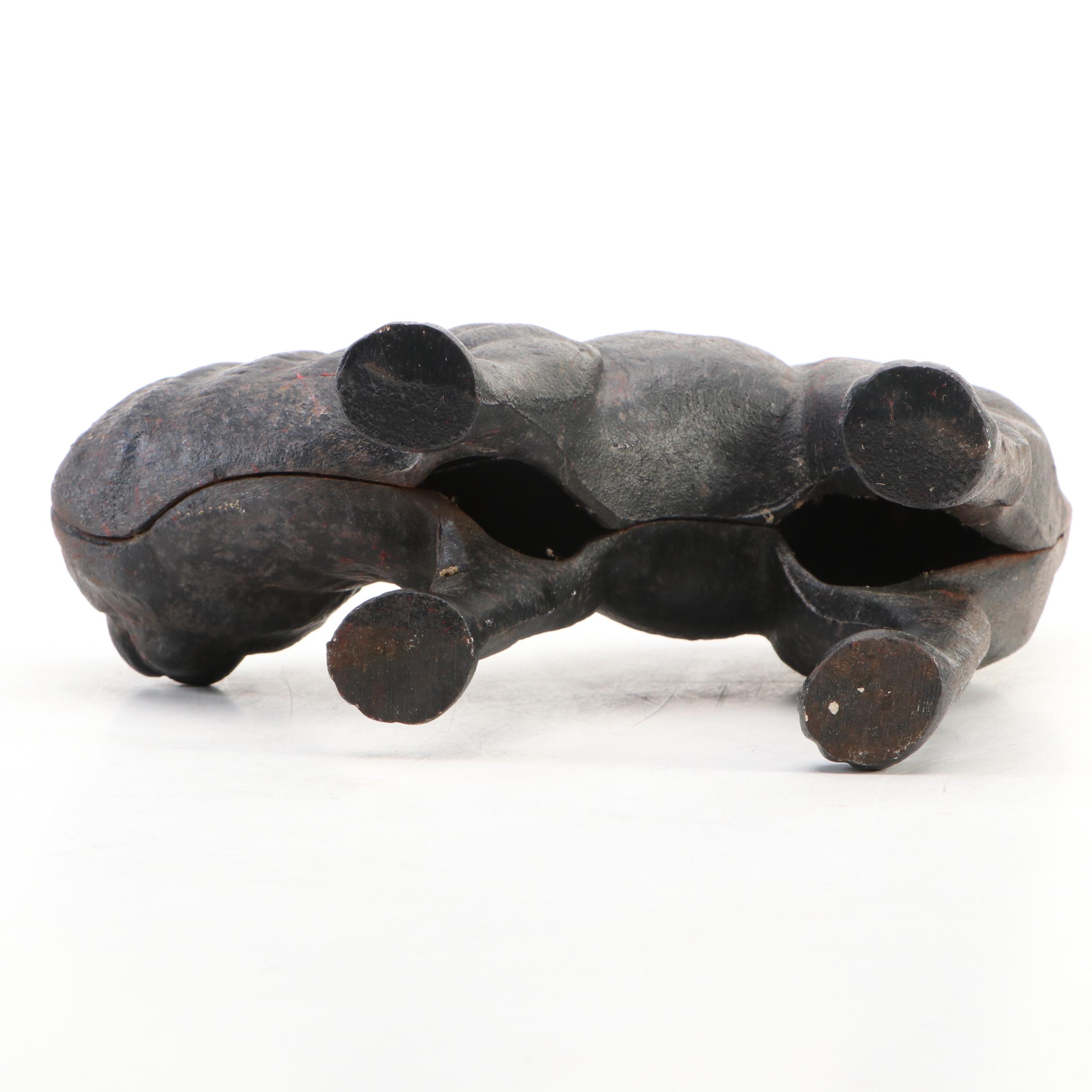 Hubley Style Cast Iron Black Cat Doorstop, Mid to Late 20th C.