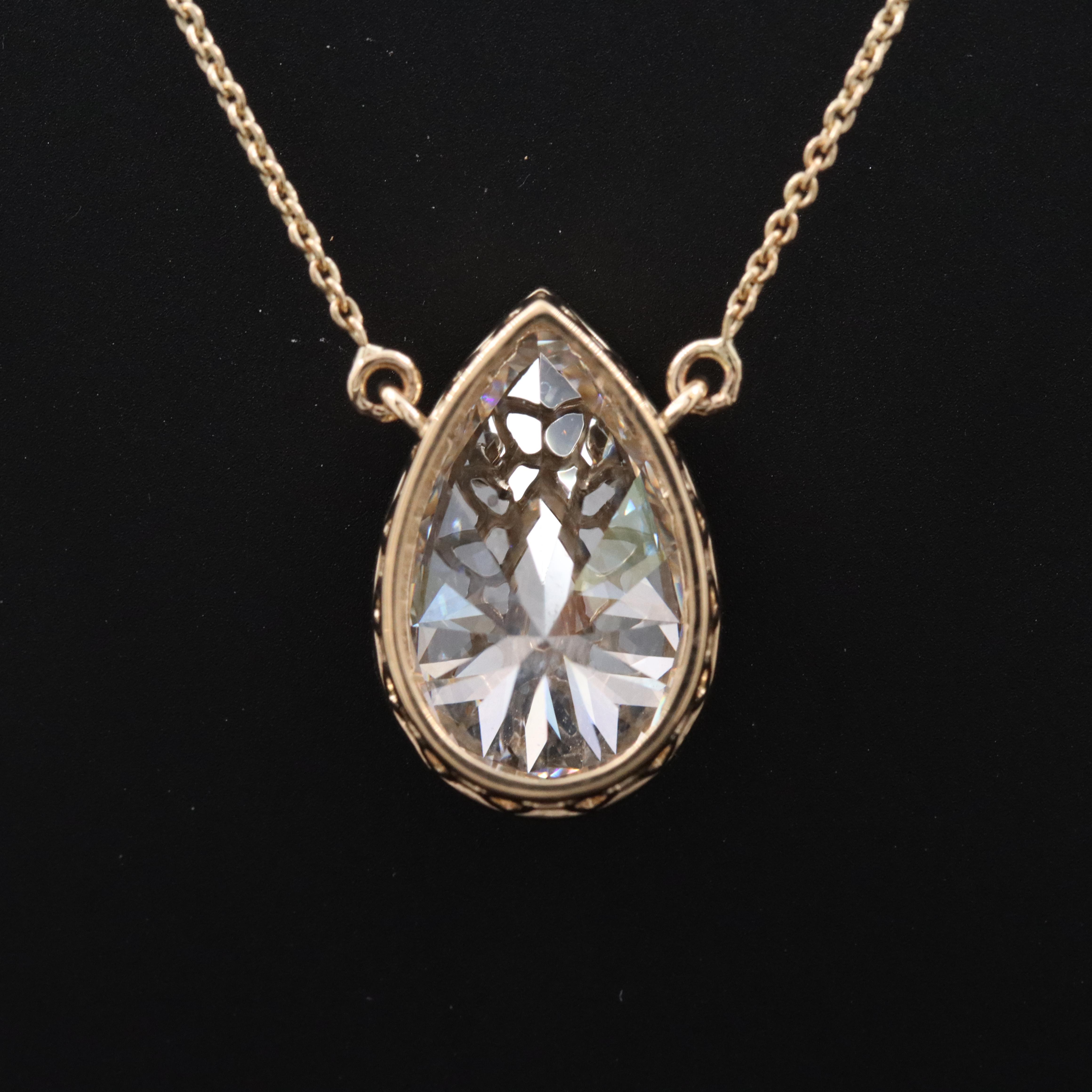 18K 6.82 CT Lab Grown Diamond Solitaire Necklace with IGI Report