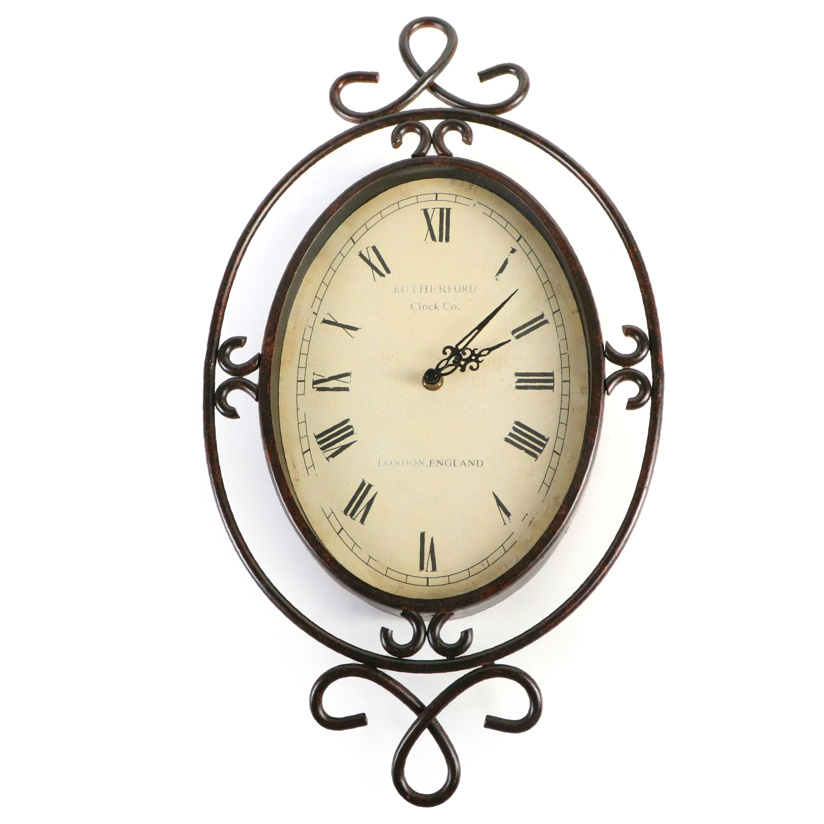 Rutherford Clock Co. Metal Wall Clock