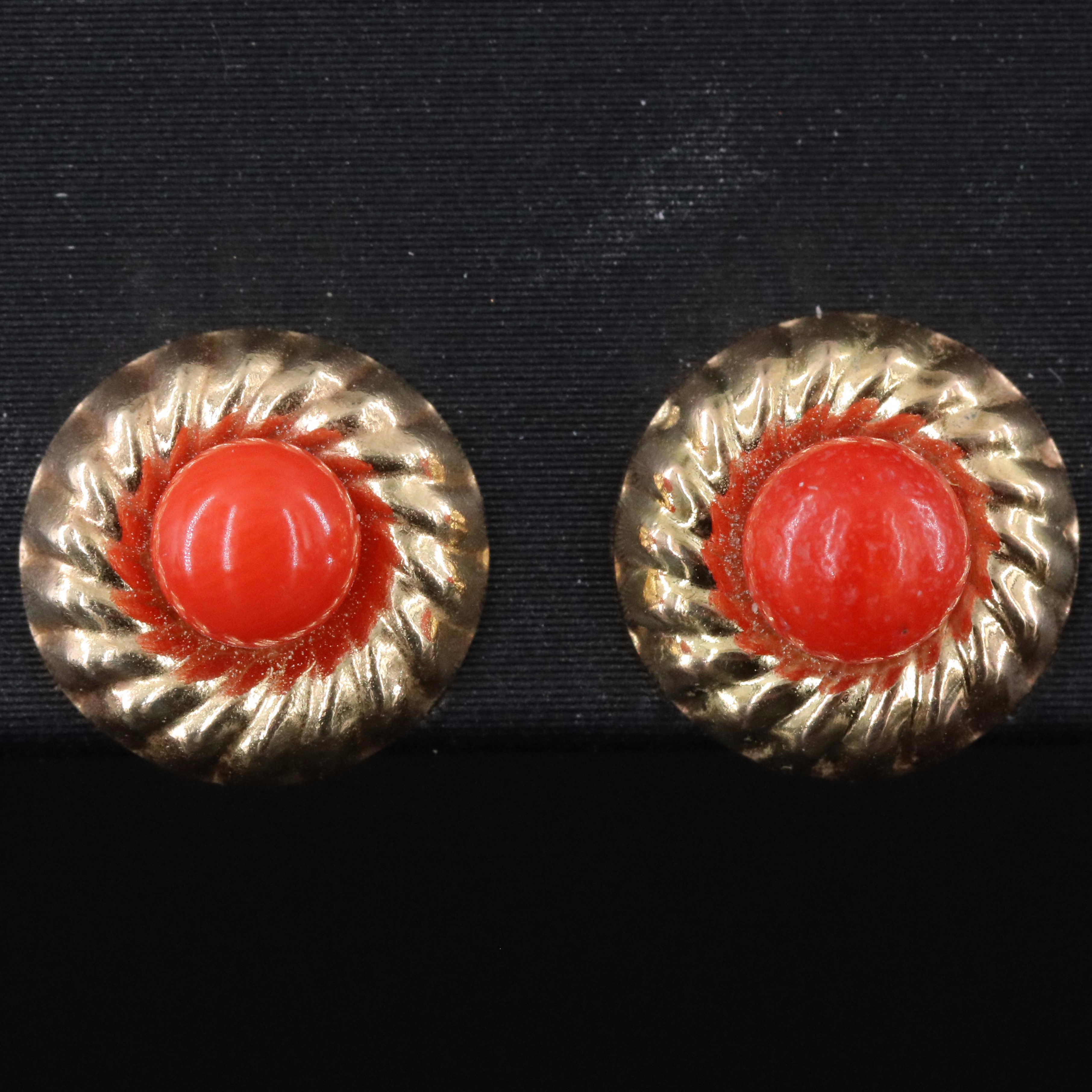 14K Coral Earrings