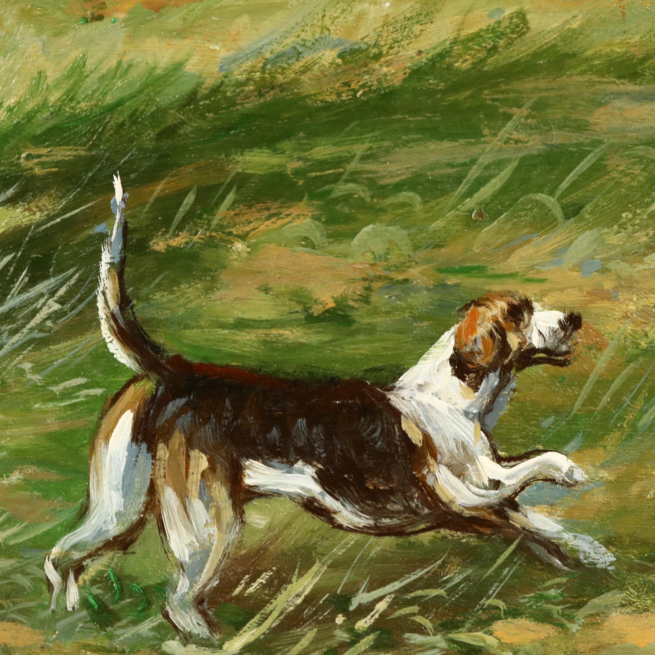 R. Pietro Countryside Landscape Oil Painting of Figures on Horseback