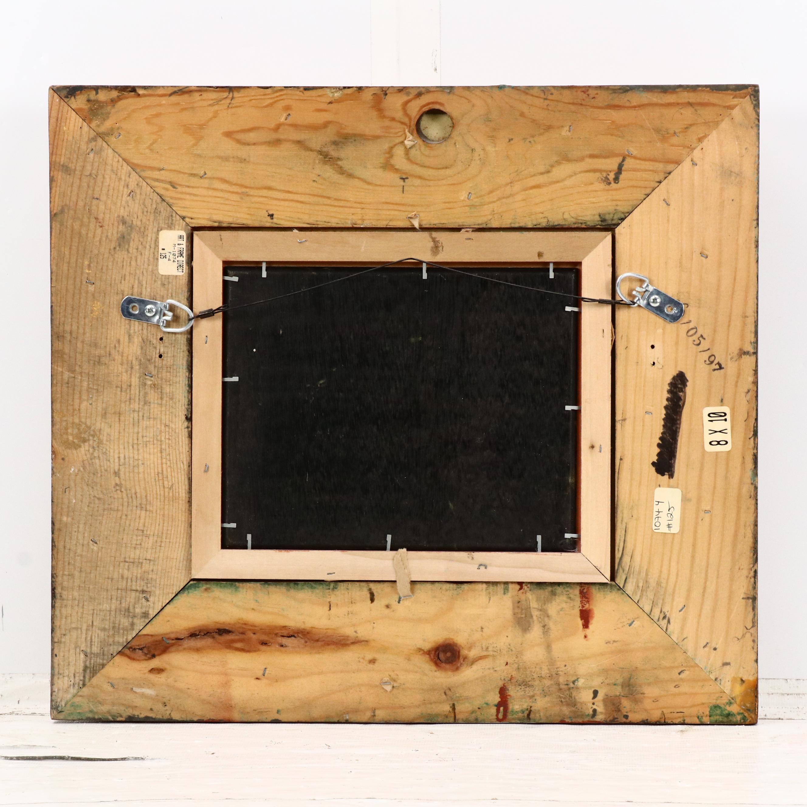 R. Pietro Countryside Landscape Oil Painting of Figures on Horseback