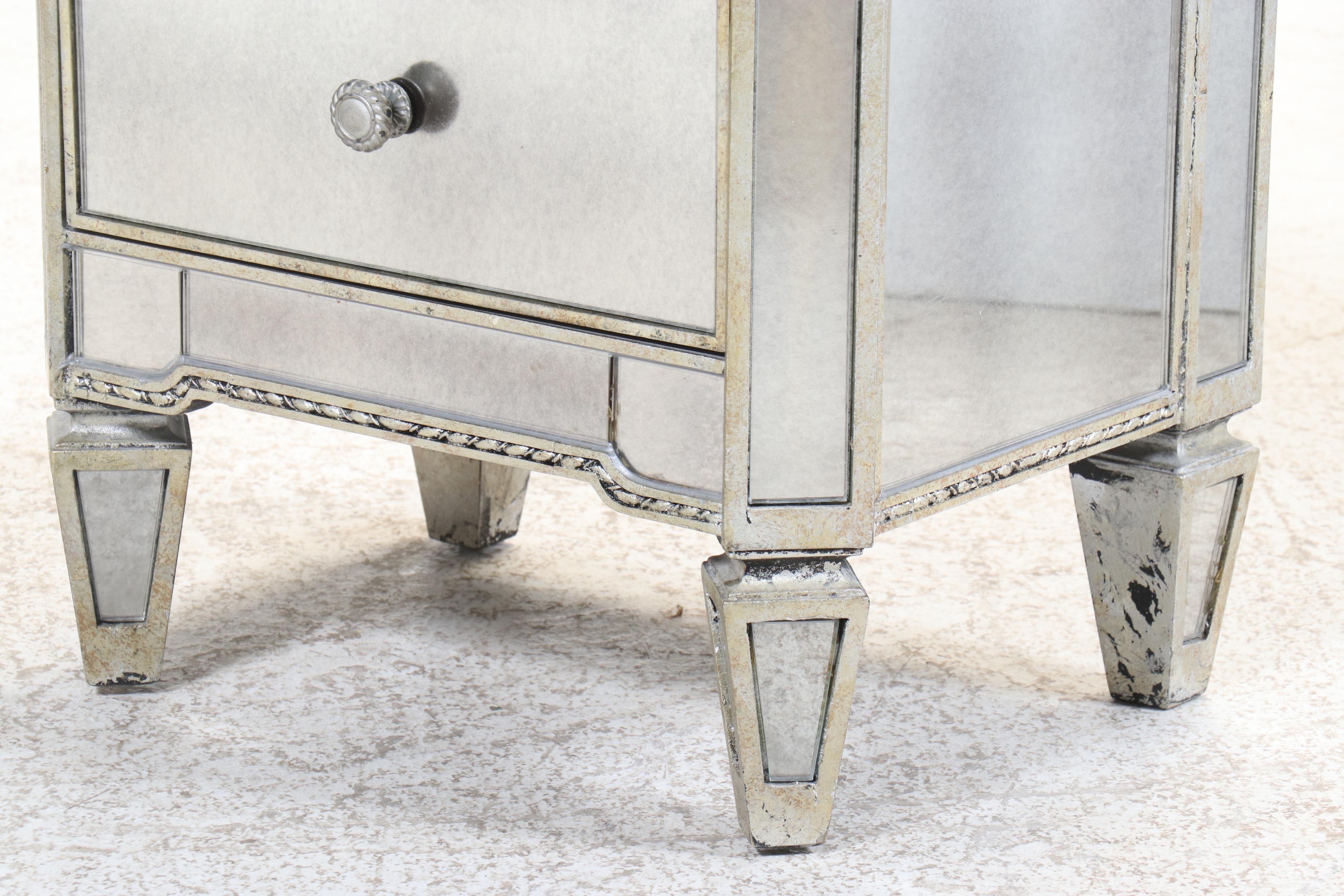 Neoclassical Style Mirror-Clad Lingerie Chest and Jewelry Armoire