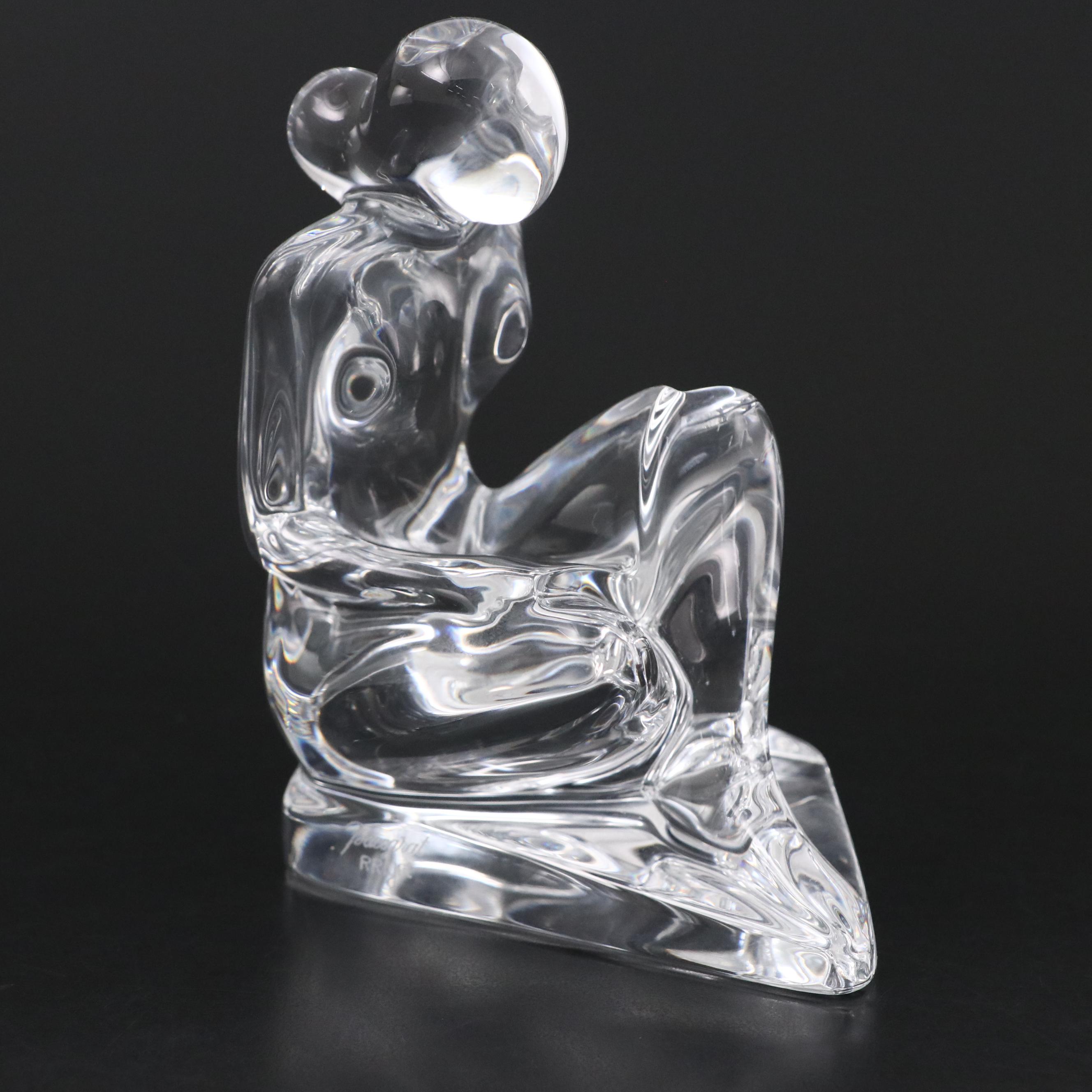 Robert Rigot for Baccarat Crystal "Girl with Books" Figurine