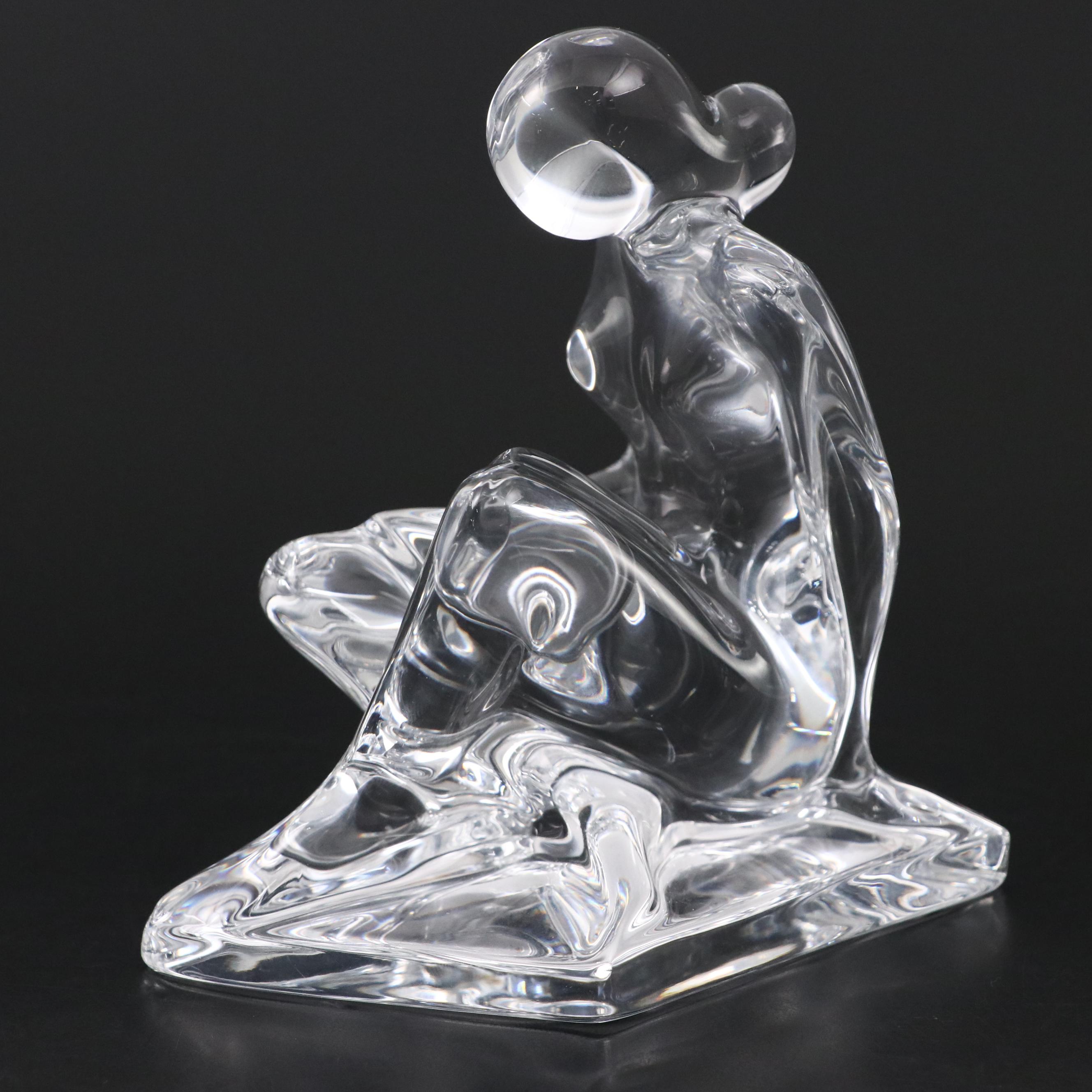 Robert Rigot for Baccarat Crystal "Girl with Books" Figurine