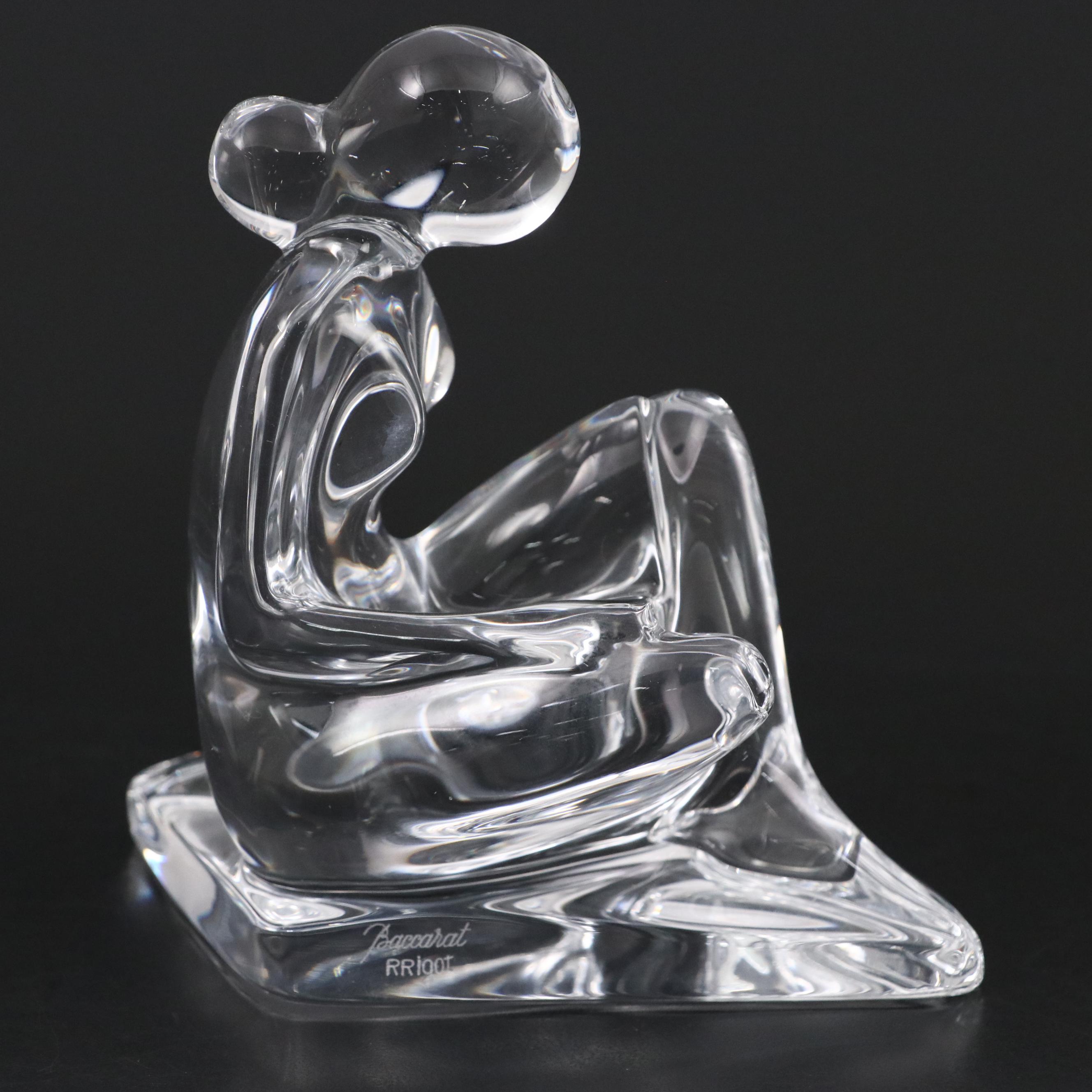 Robert Rigot for Baccarat Crystal "Girl with Books" Figurine